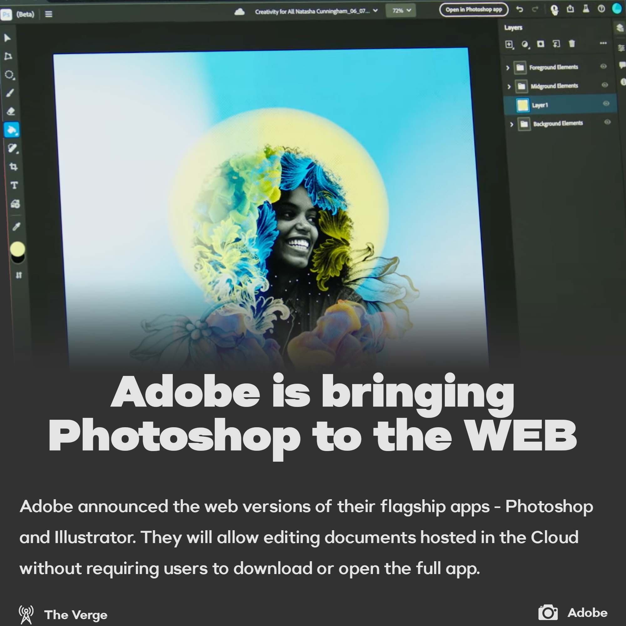 Adobe launched web version of the Photoshop and Illustrator
