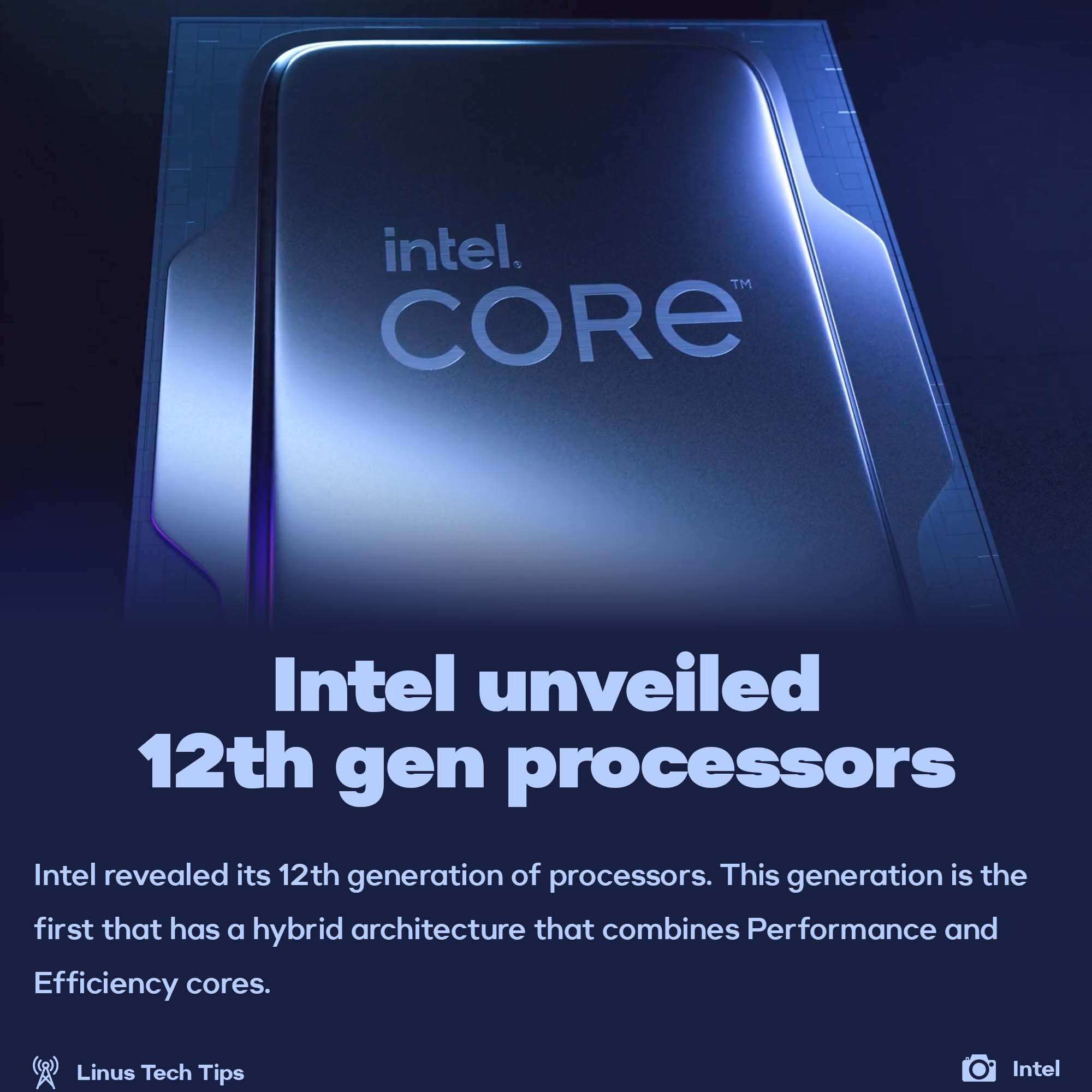 Intel announced 12th gen of their CPUs with a hybrid architecture that has Performance and Efficiency cores