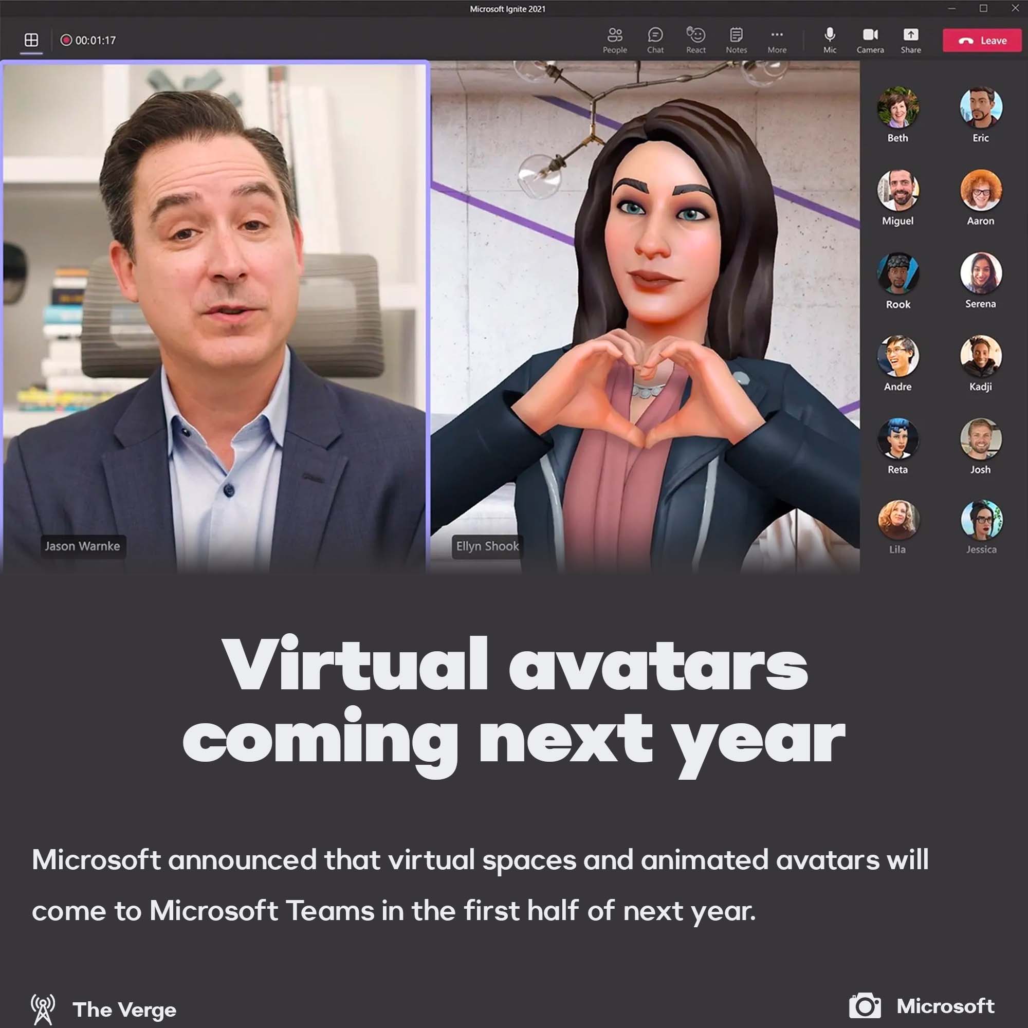 Virtual conferences and avatars coming to Microsoft Teams next year