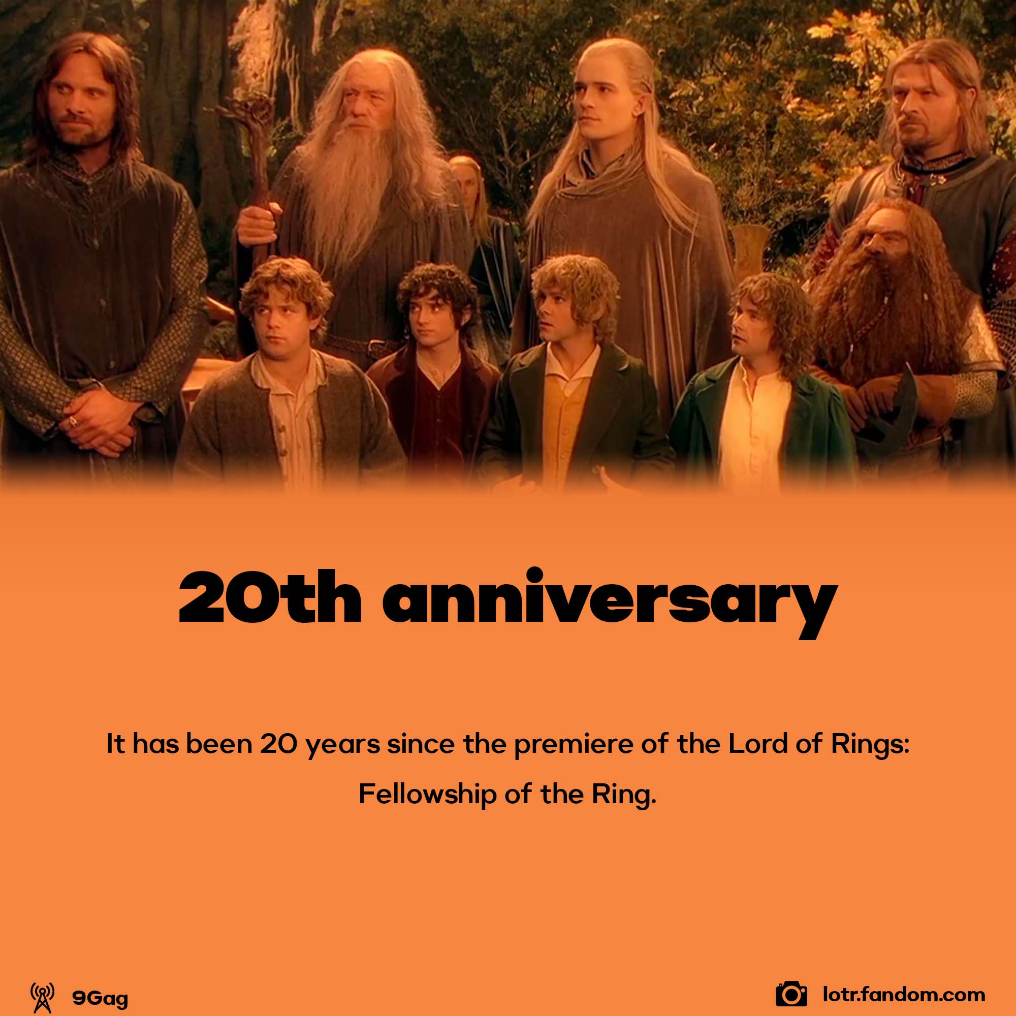 20 years since the premiere of The Fellowship of the Ring