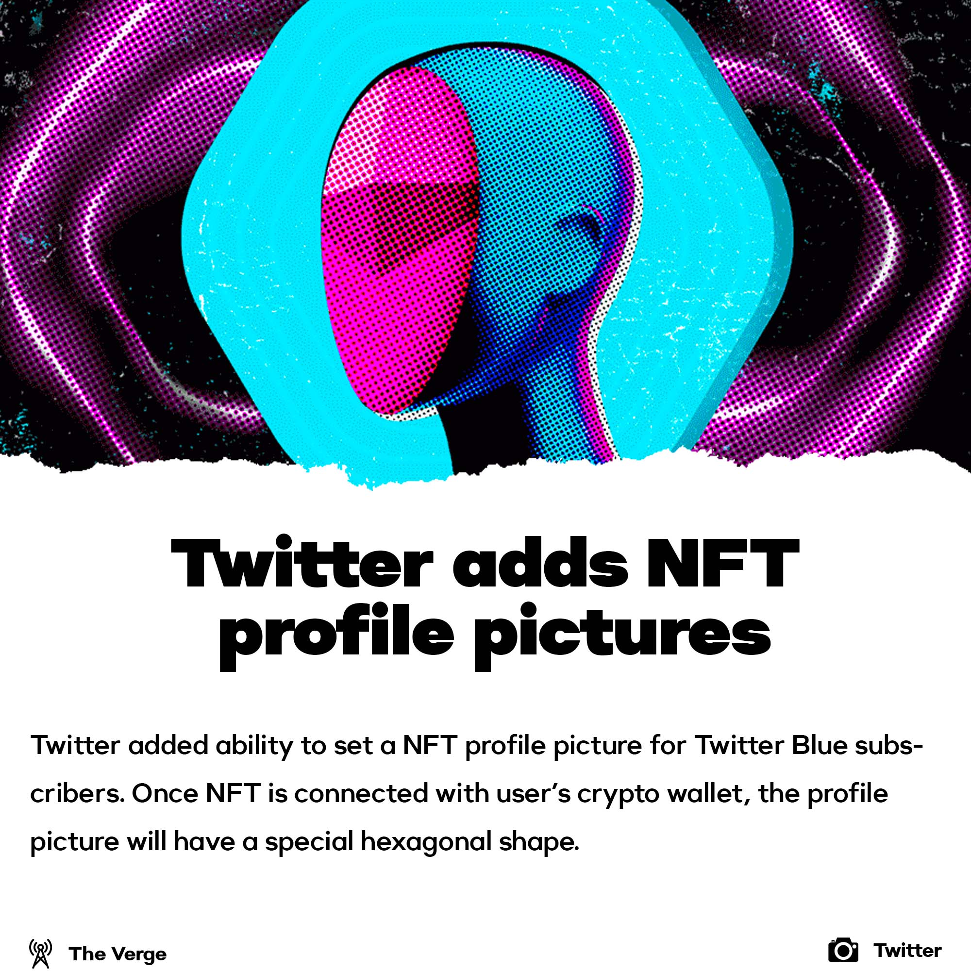 Twitter adds NFT profile pictures
