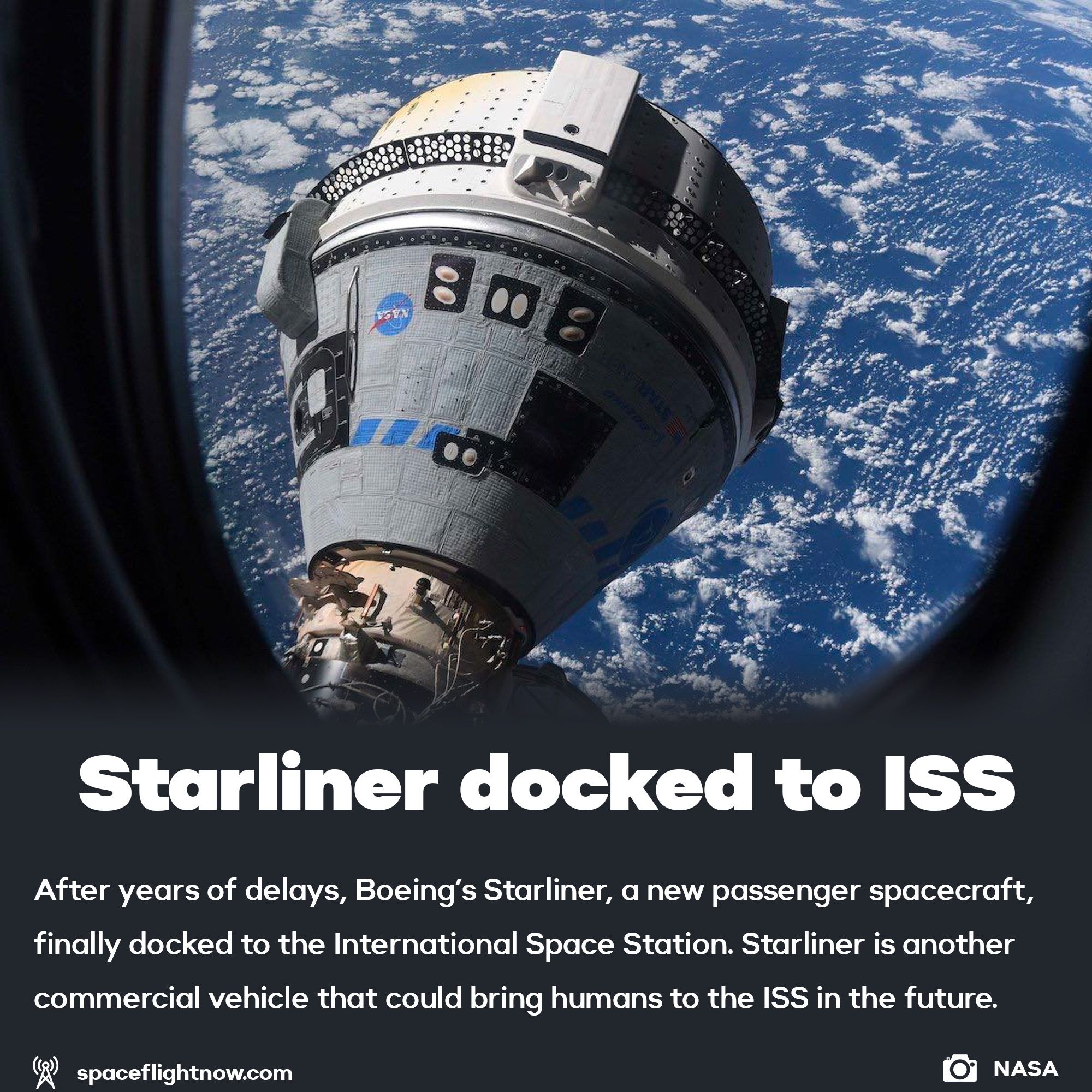Boeing Starliner docked to ISS