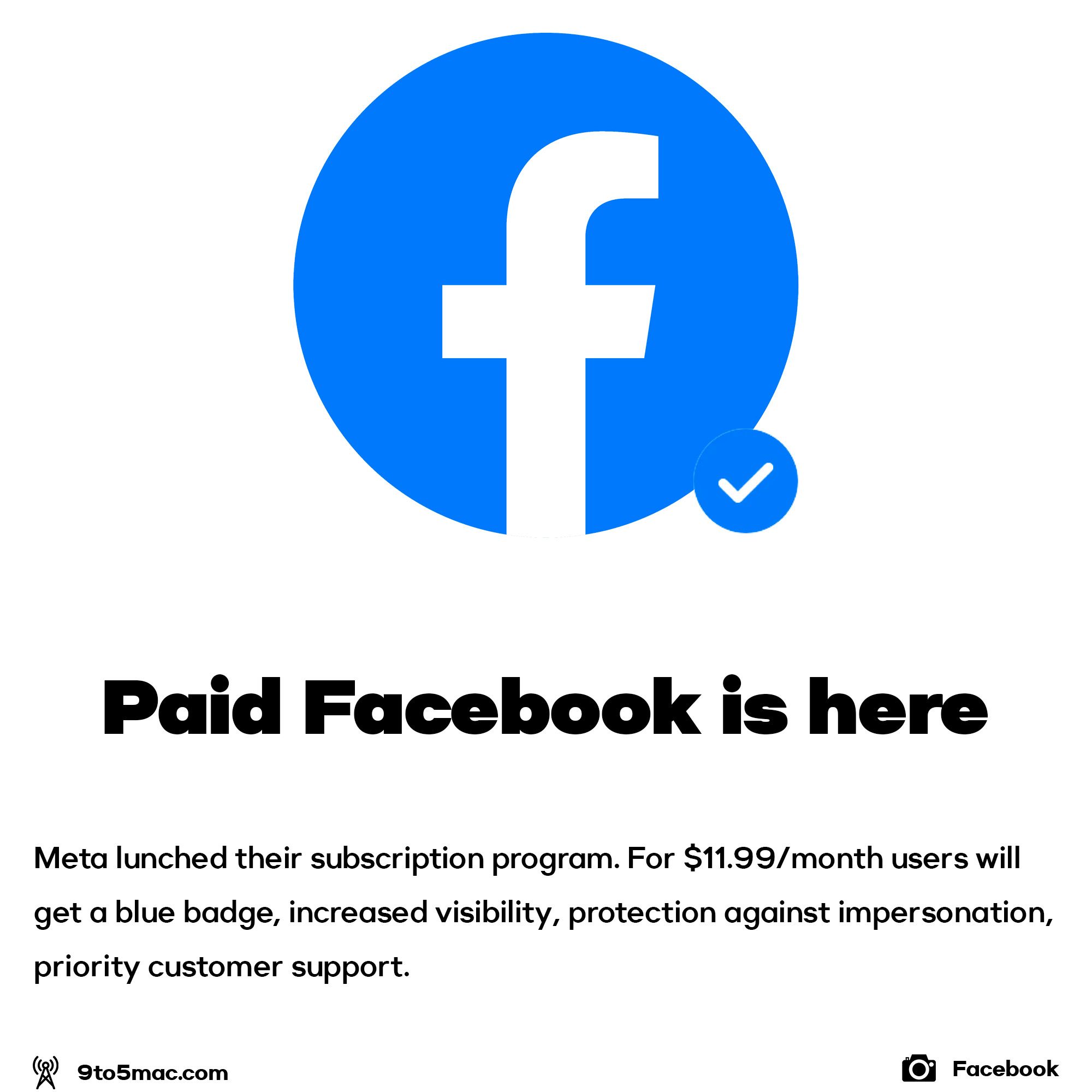 Facebook has a paid subscribtion now