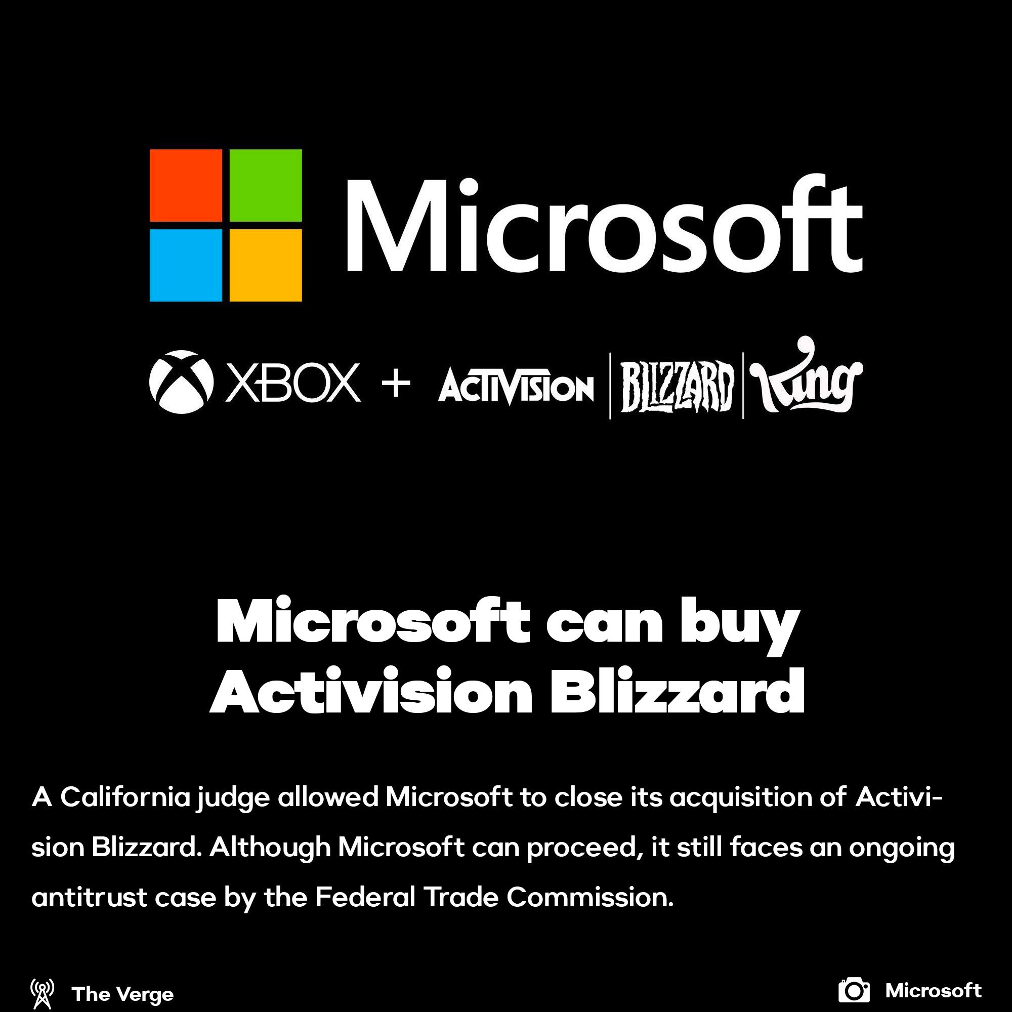 Microsoft can acquire Activision Blizzard