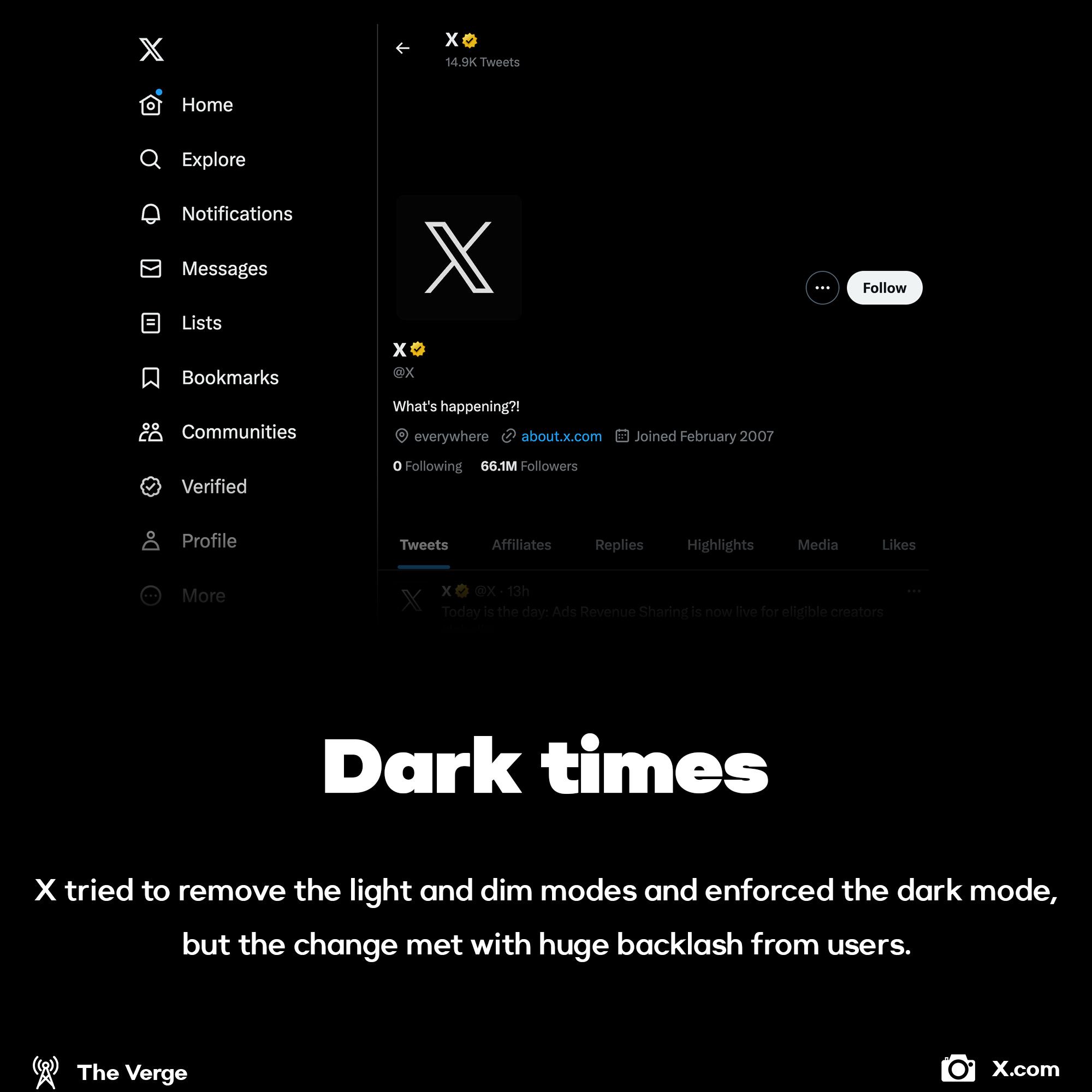 Twitter X dark mode