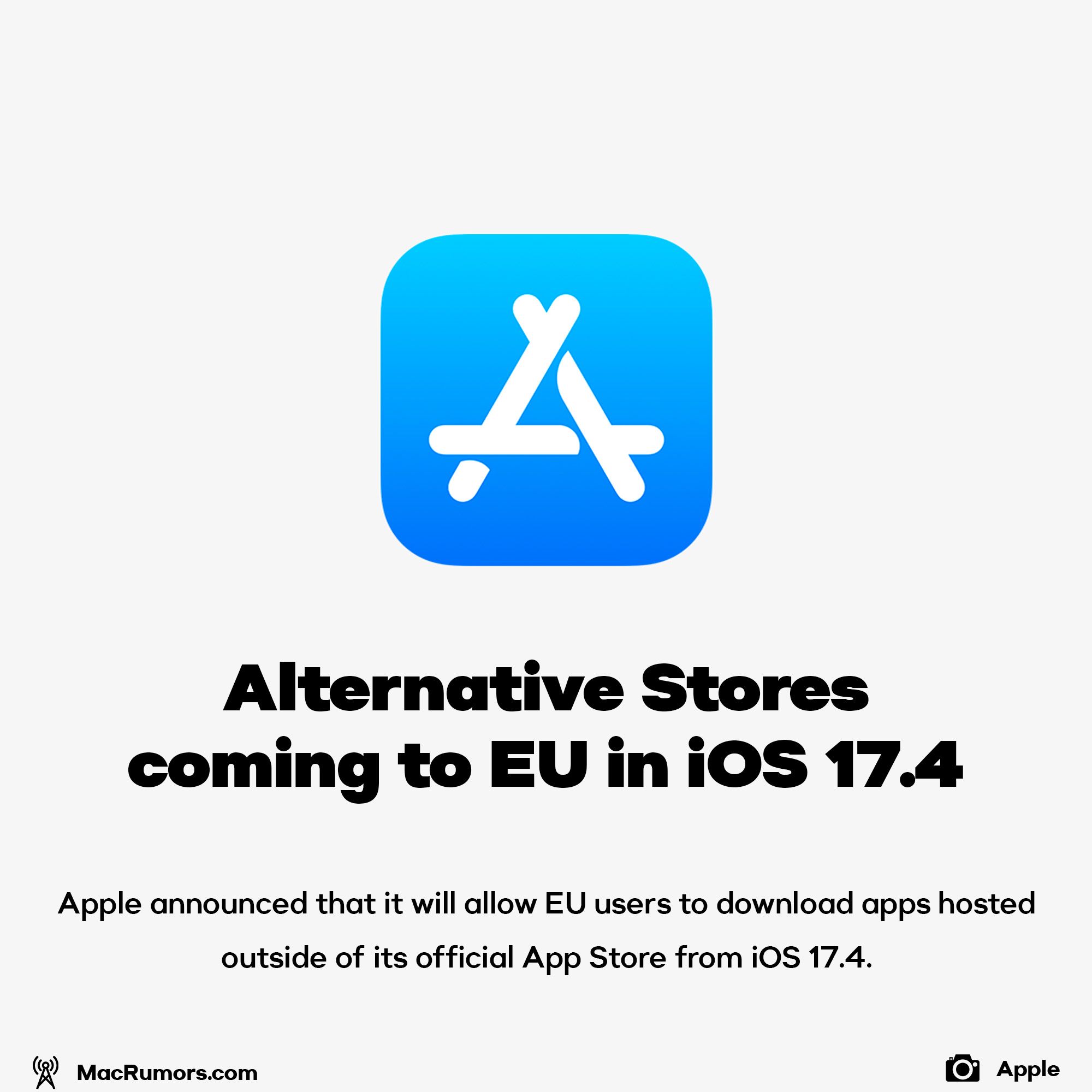 Alternative App Stores coming to EU in iOS 17.4