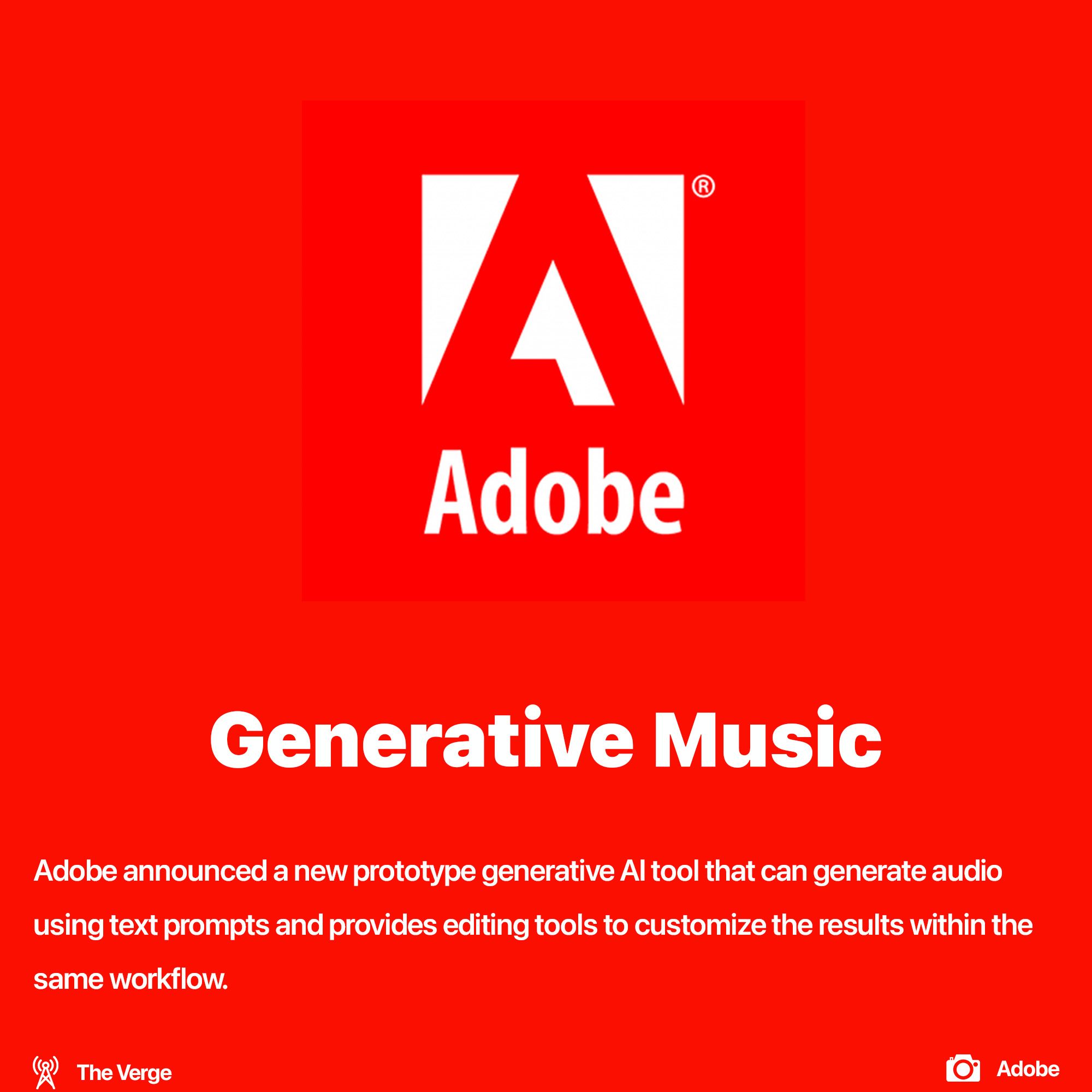 Adobe announced AI tool for generating music