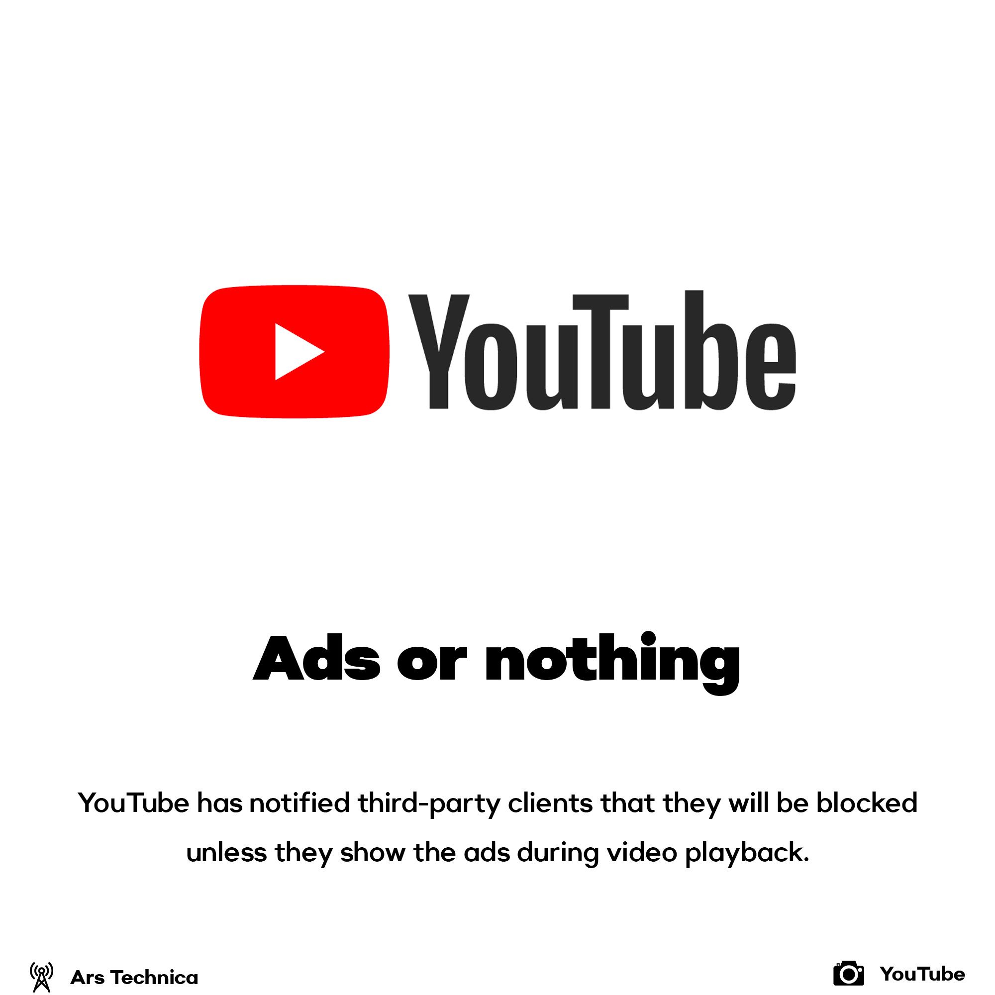 YouTube is going after 3rd party apps that are blocking ads