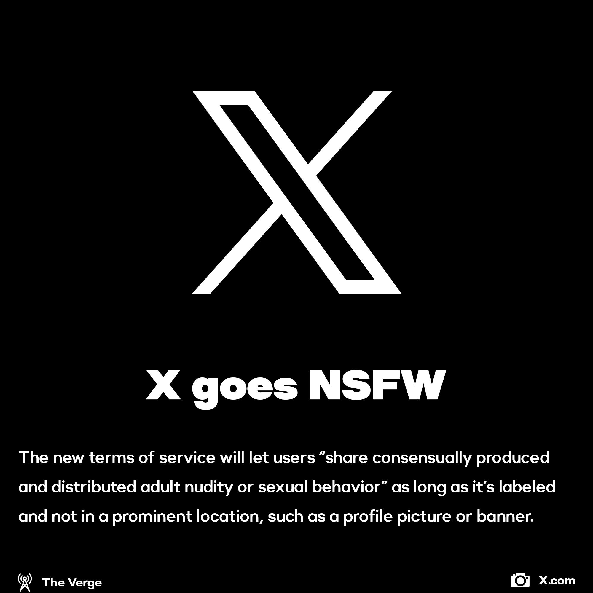 X goes NSFW