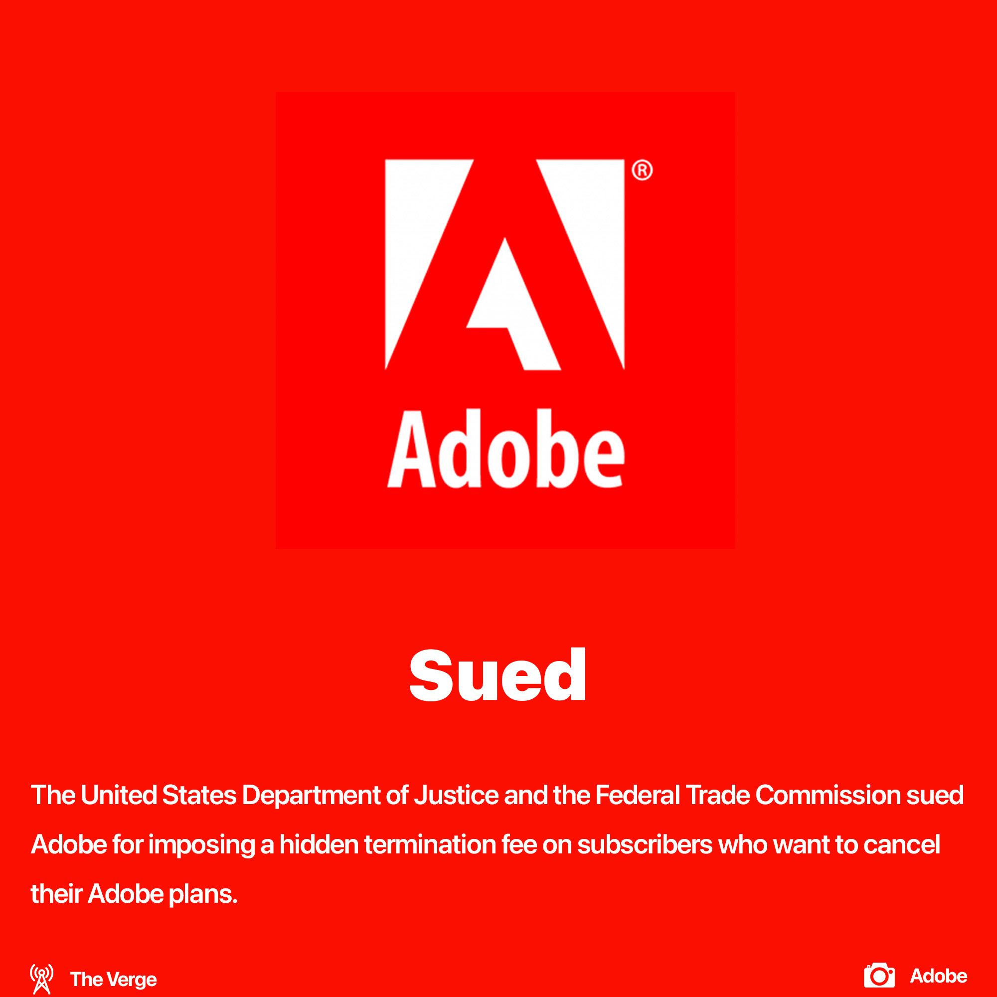 Adobe sued