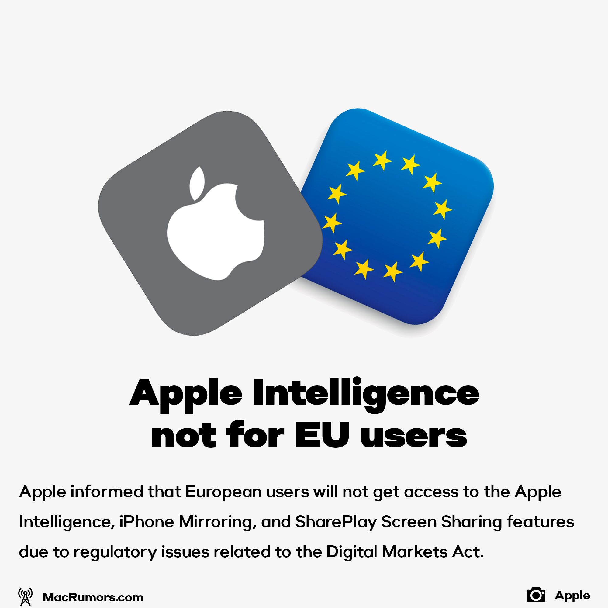 Apple Intelligence not for EU users