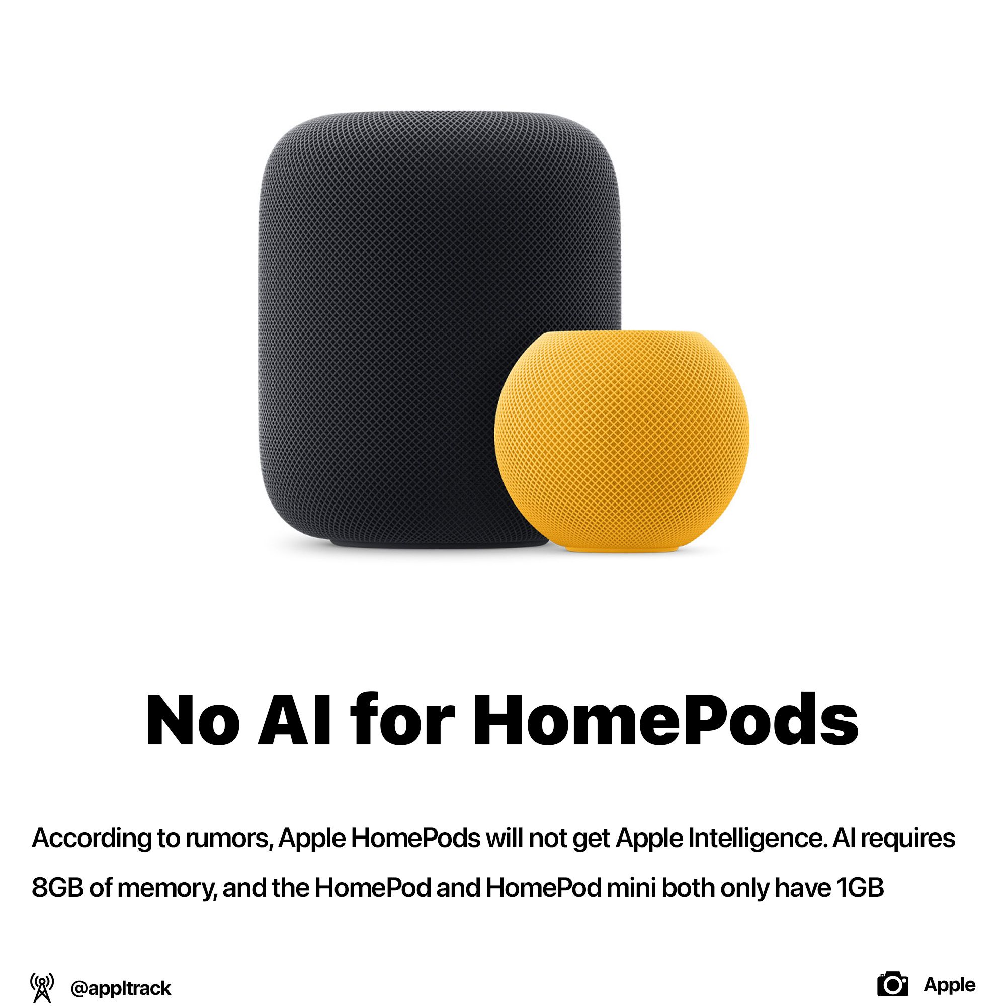 Apple Intelligence is not coming to HomePods