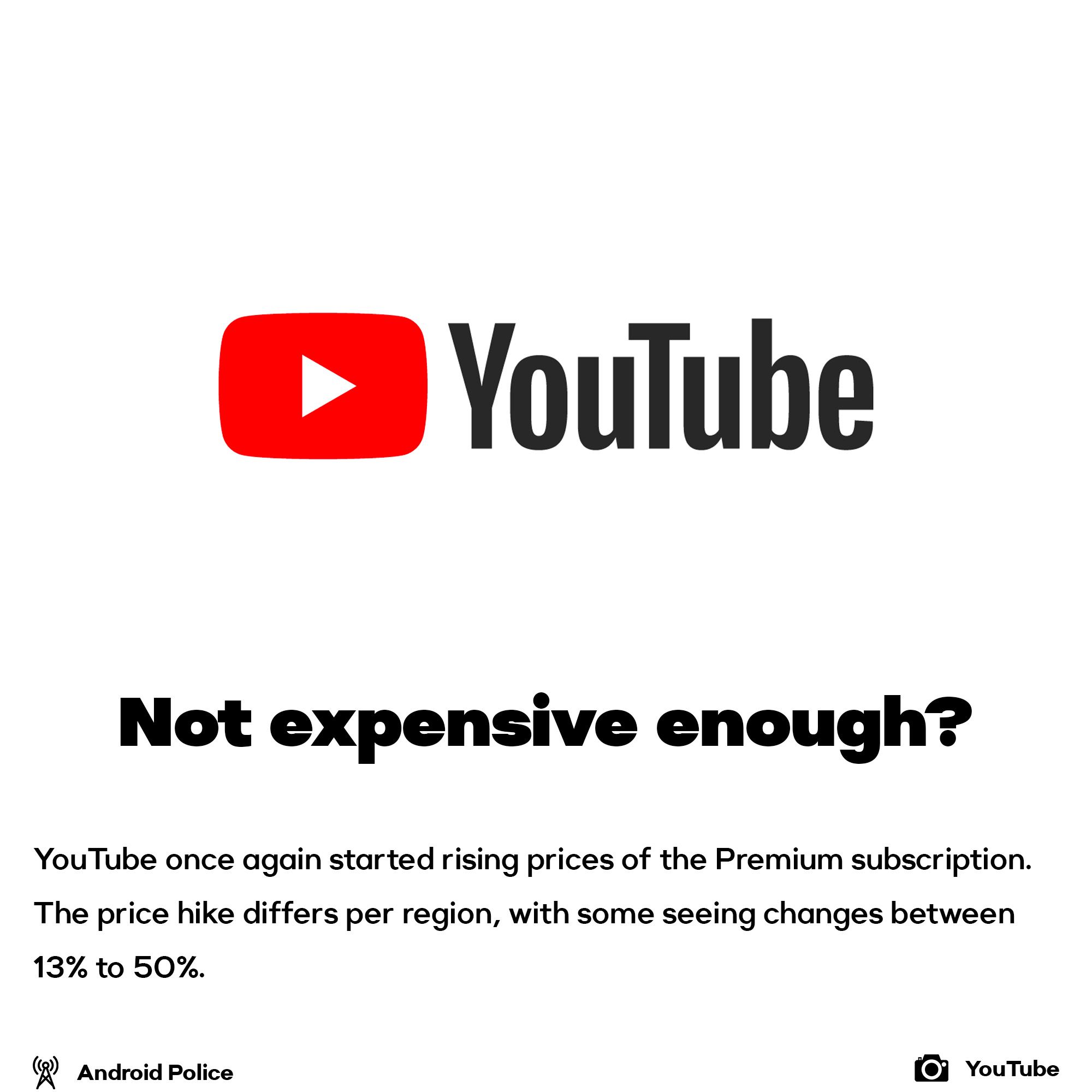 YouTube hiked prices of Premium subscription