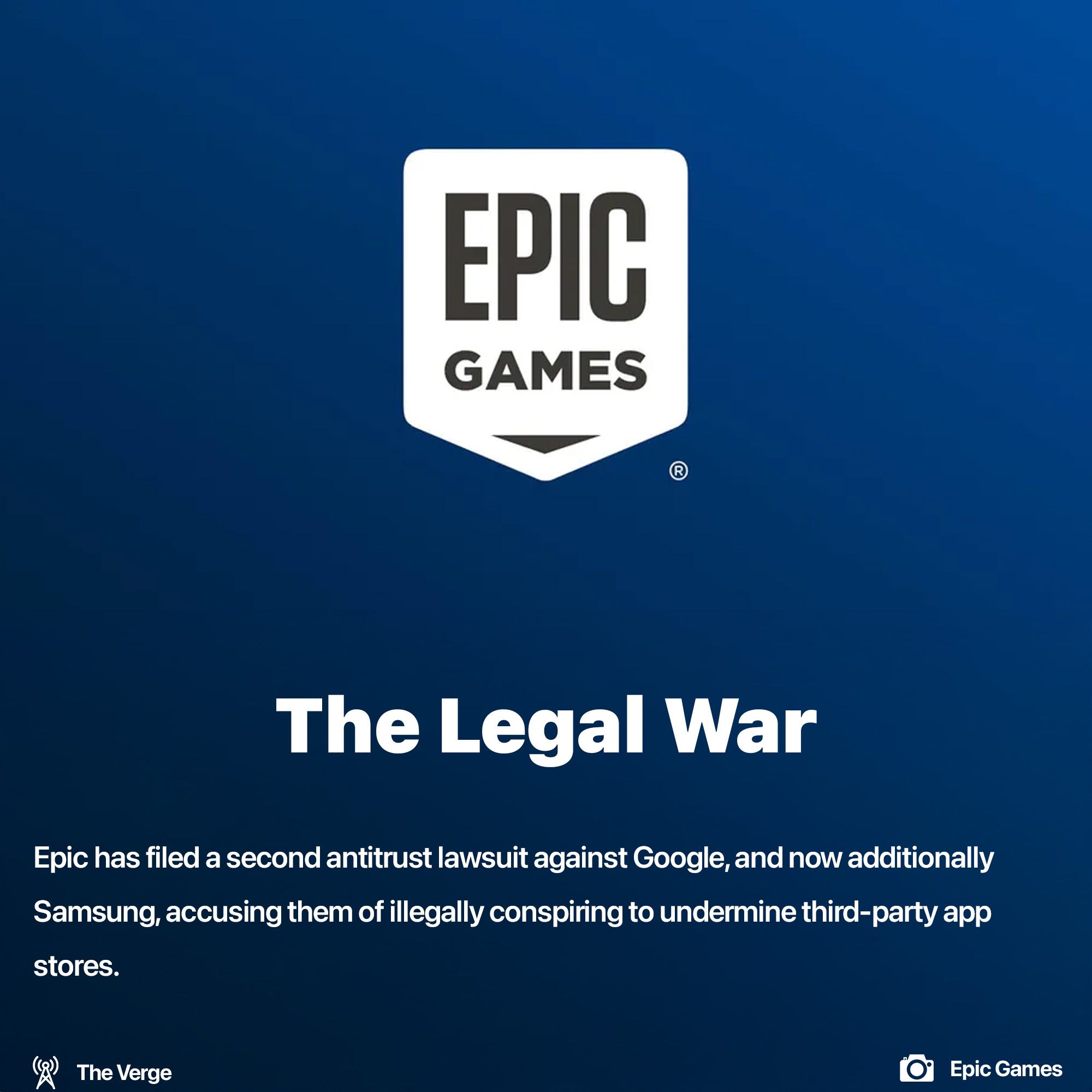 Epic Games is suing Google & Samsung over AppStores 