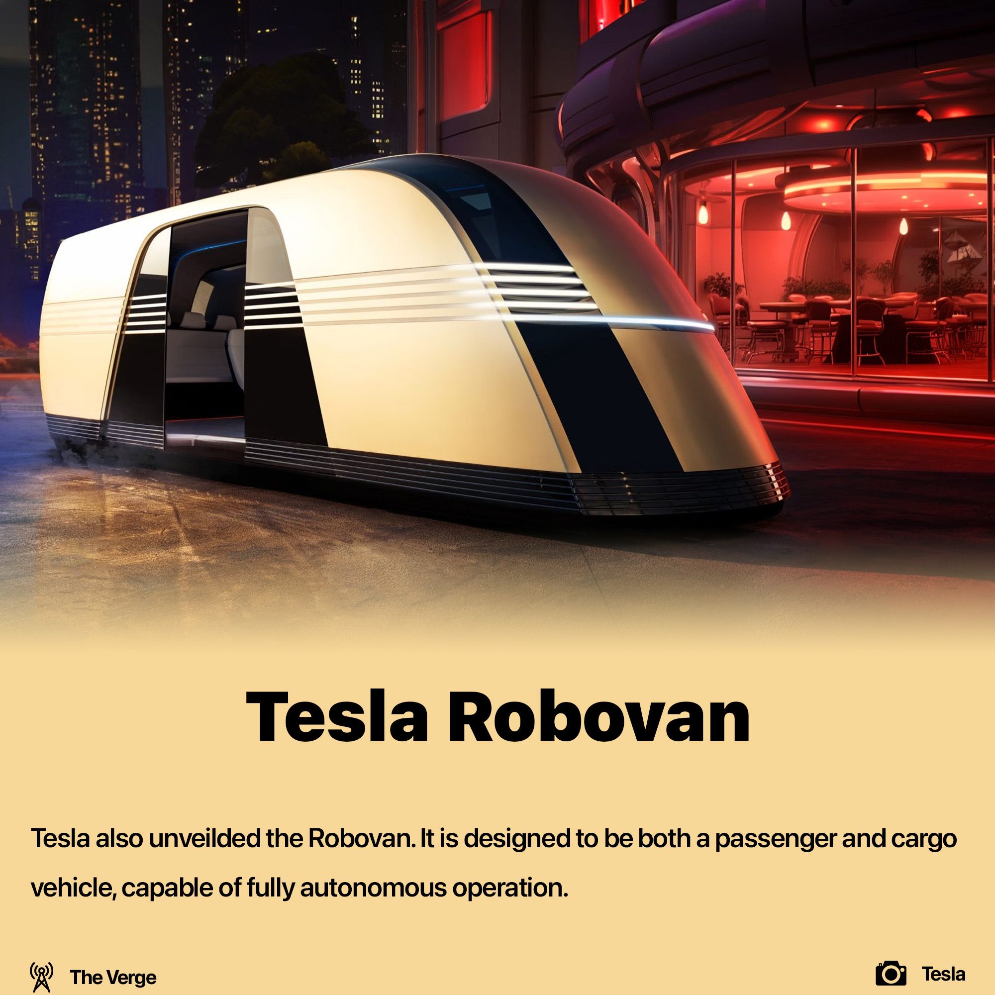 Tesla unveiled autonomous VAN