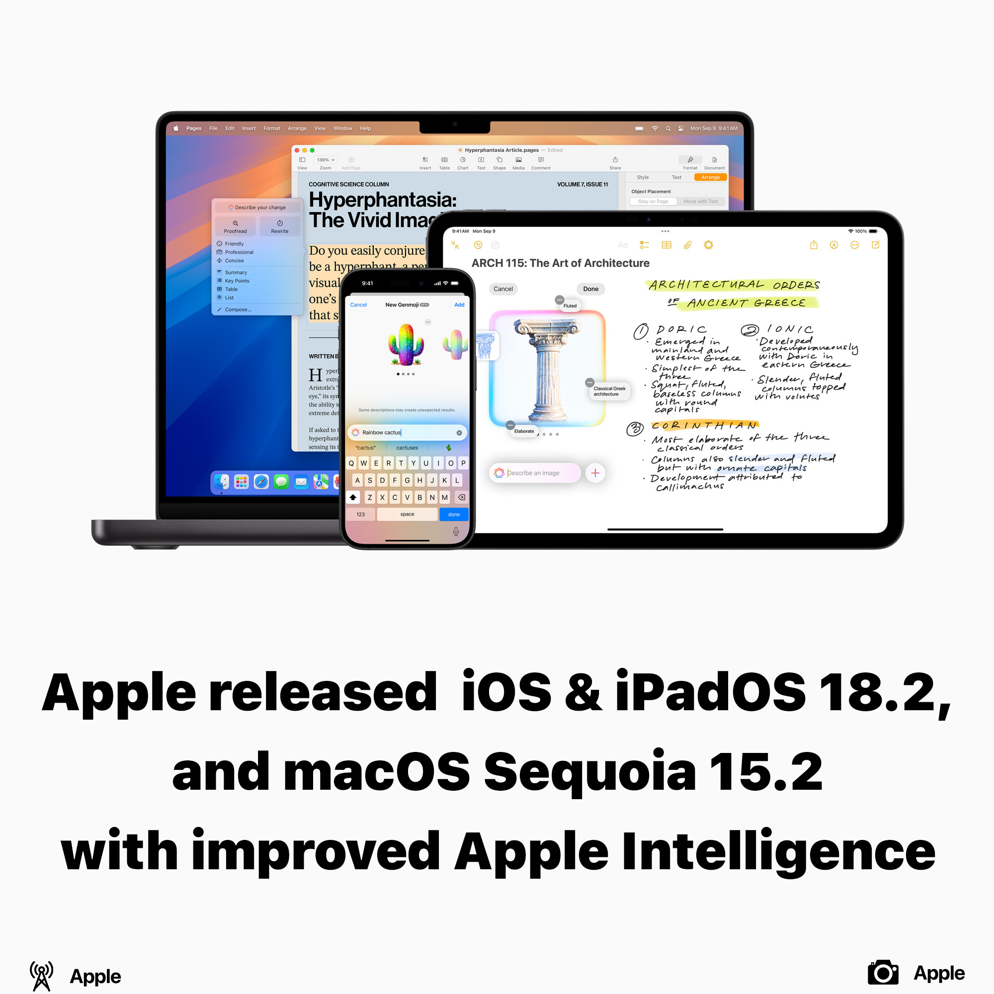 Apple released iOS & iPadOS 18.2, and macOS 15.2