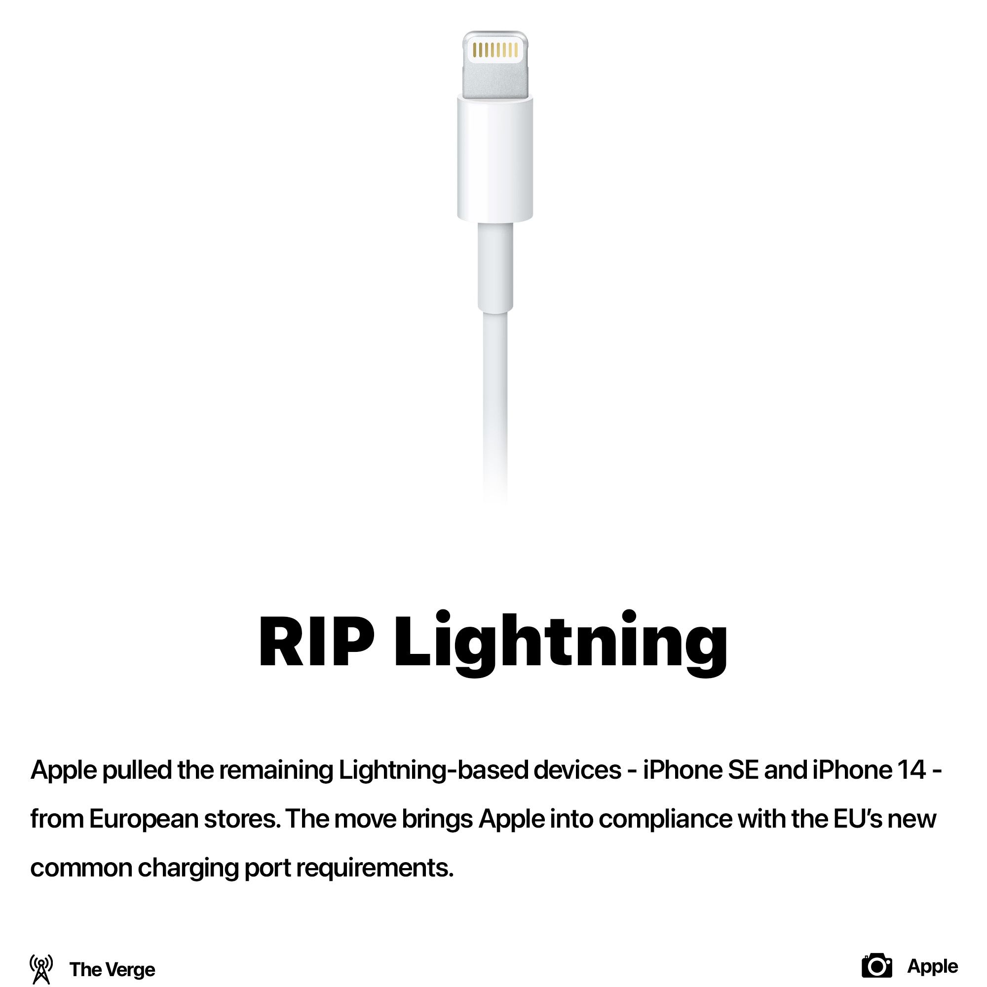 Apple pulled Lightning devices from EU