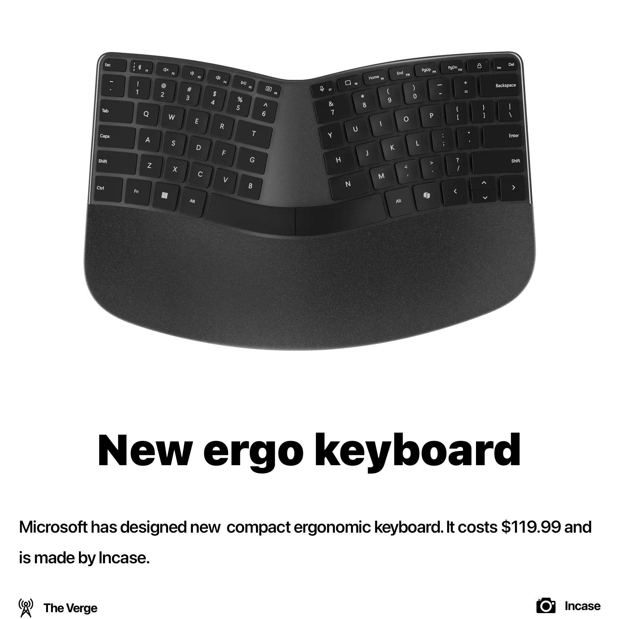 New ergonomic keyboard from Microsoft