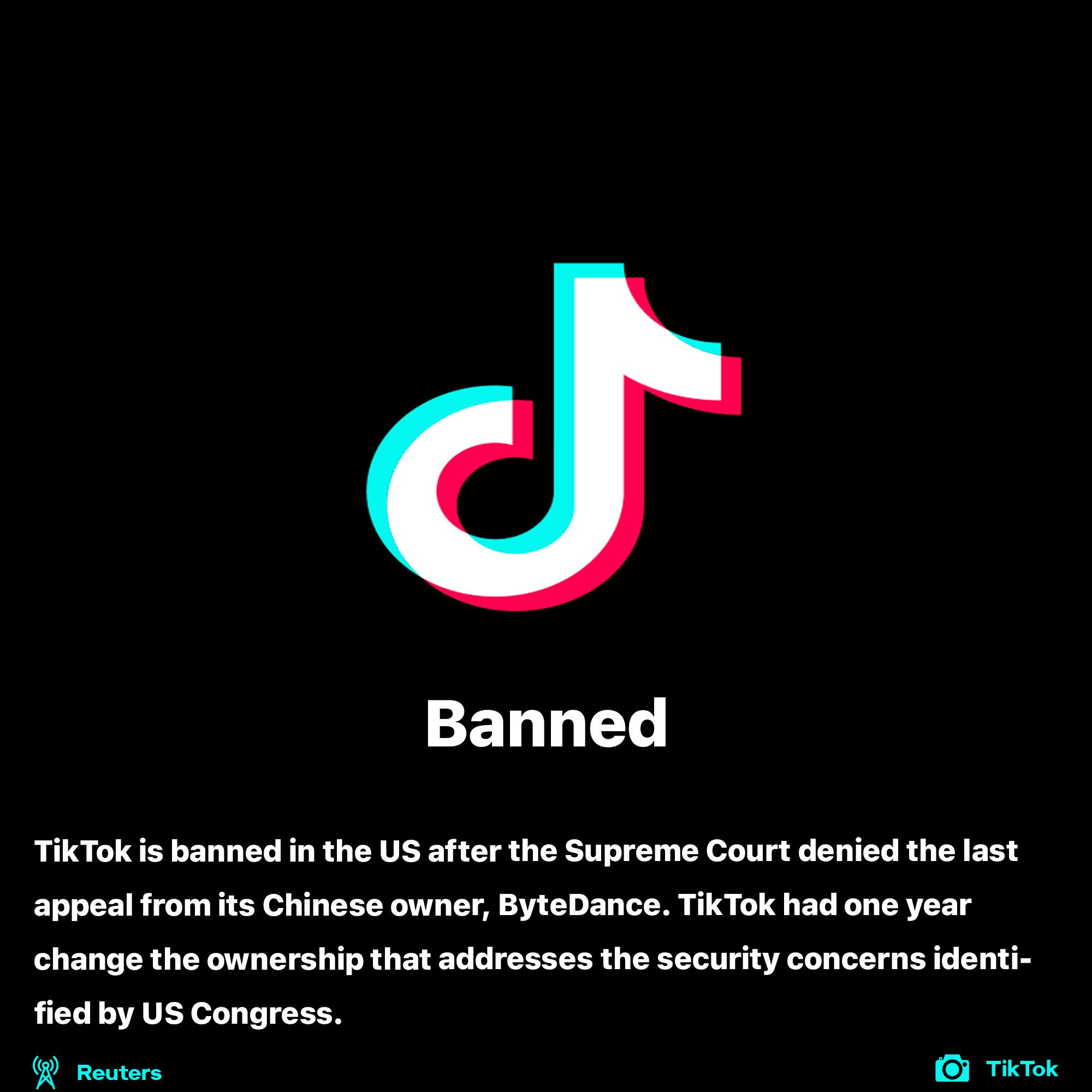 TikTok has been banned in US