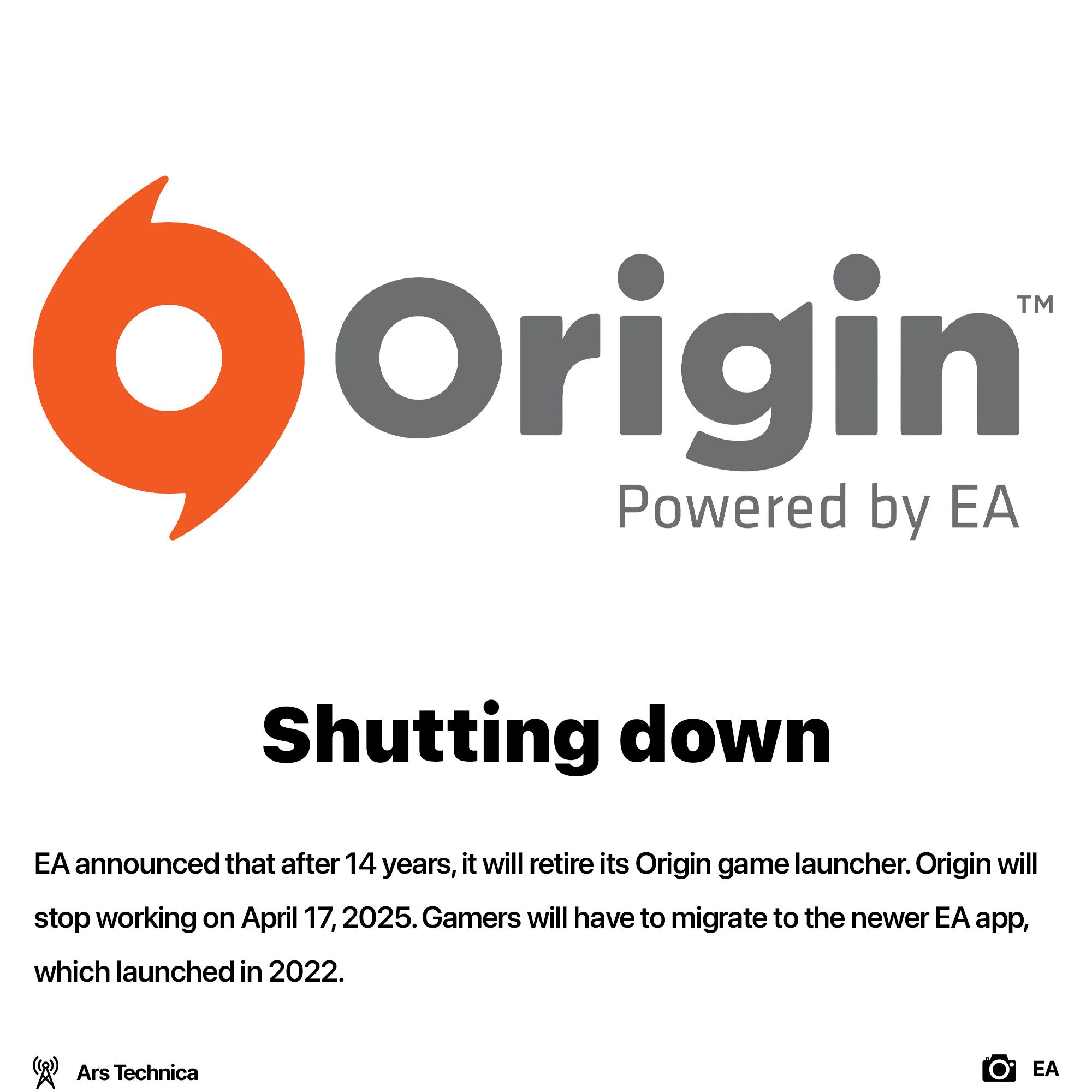 EA is shutting down Origin Launcher