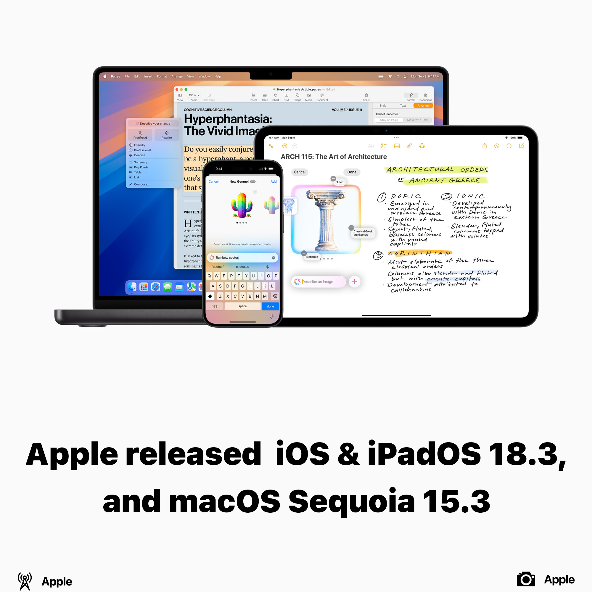 Apple released iOS & iPadOS 18.3 and macOS 15.3