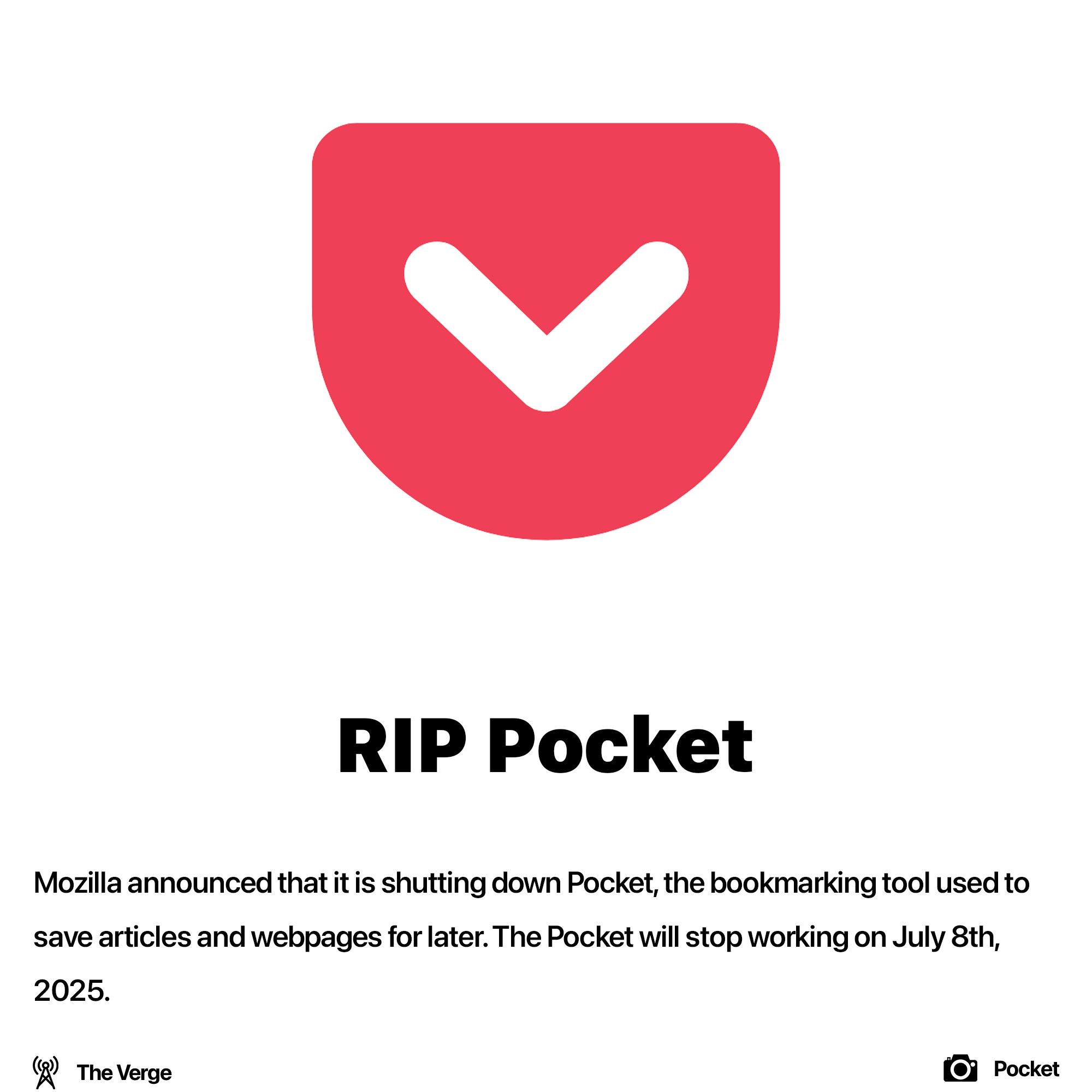 Mozilla shutting down Pocket