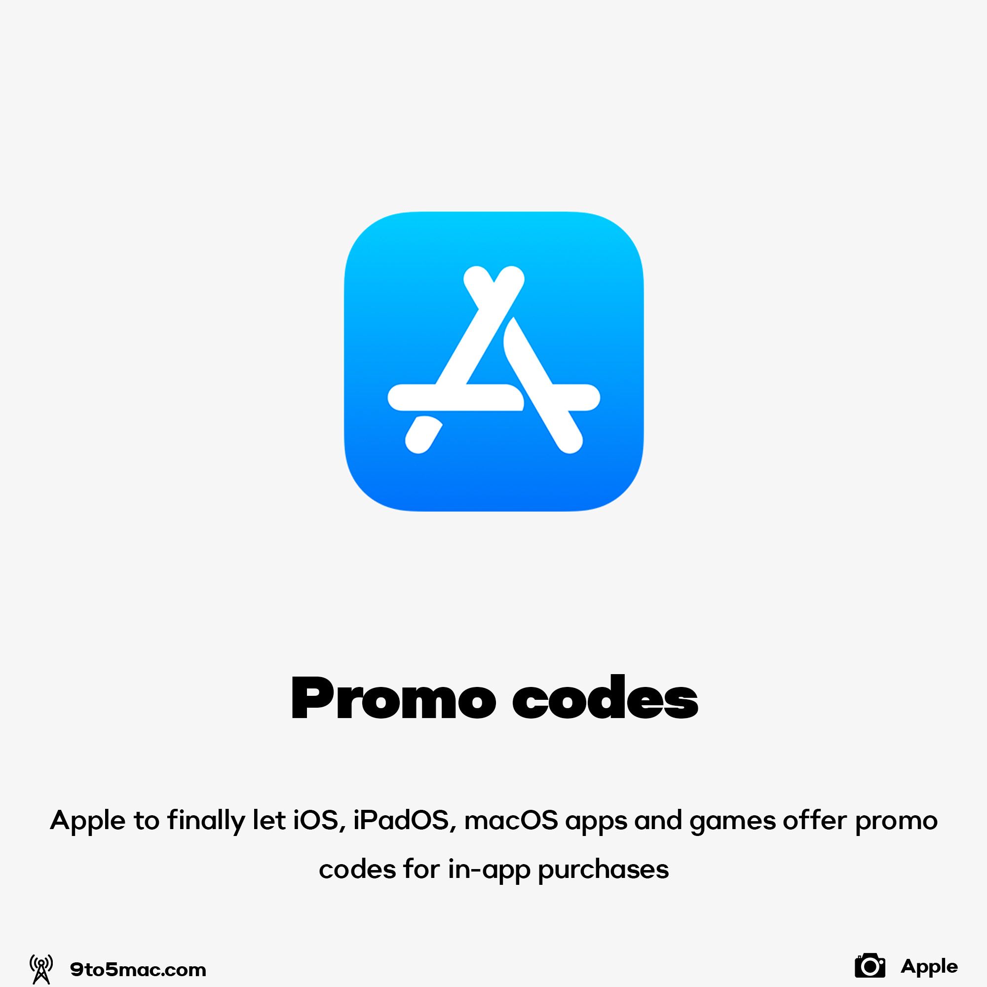 Promo codes comes to in-app purchased