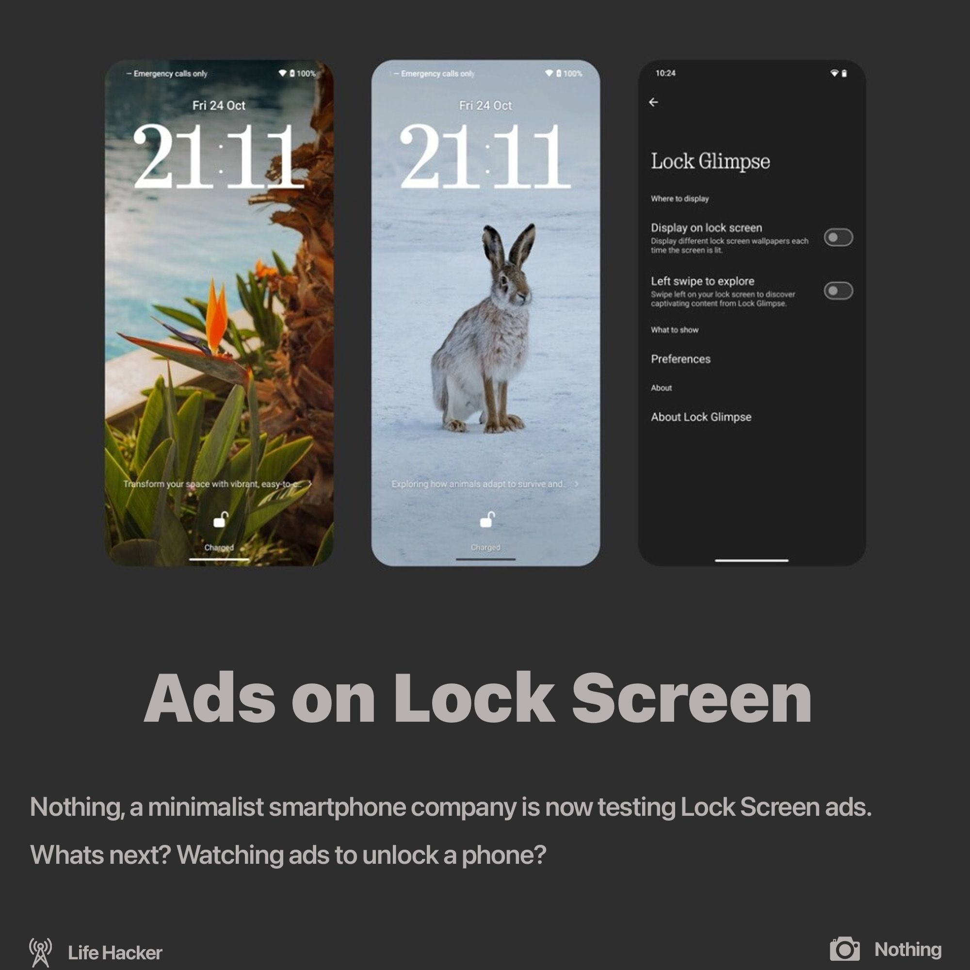 Nothing is experimenting with ads on Lock Screen