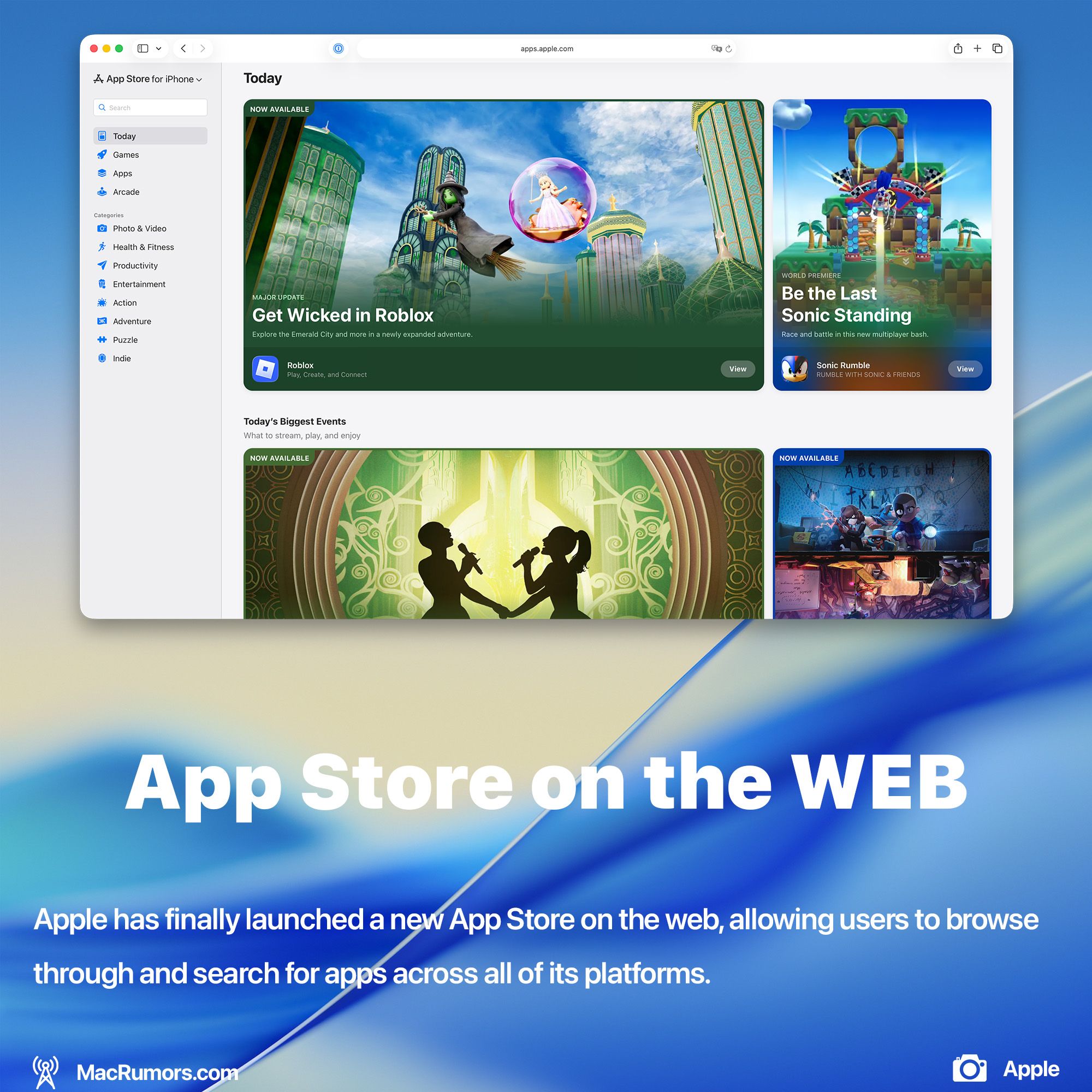 Apple launched AppStore on Web