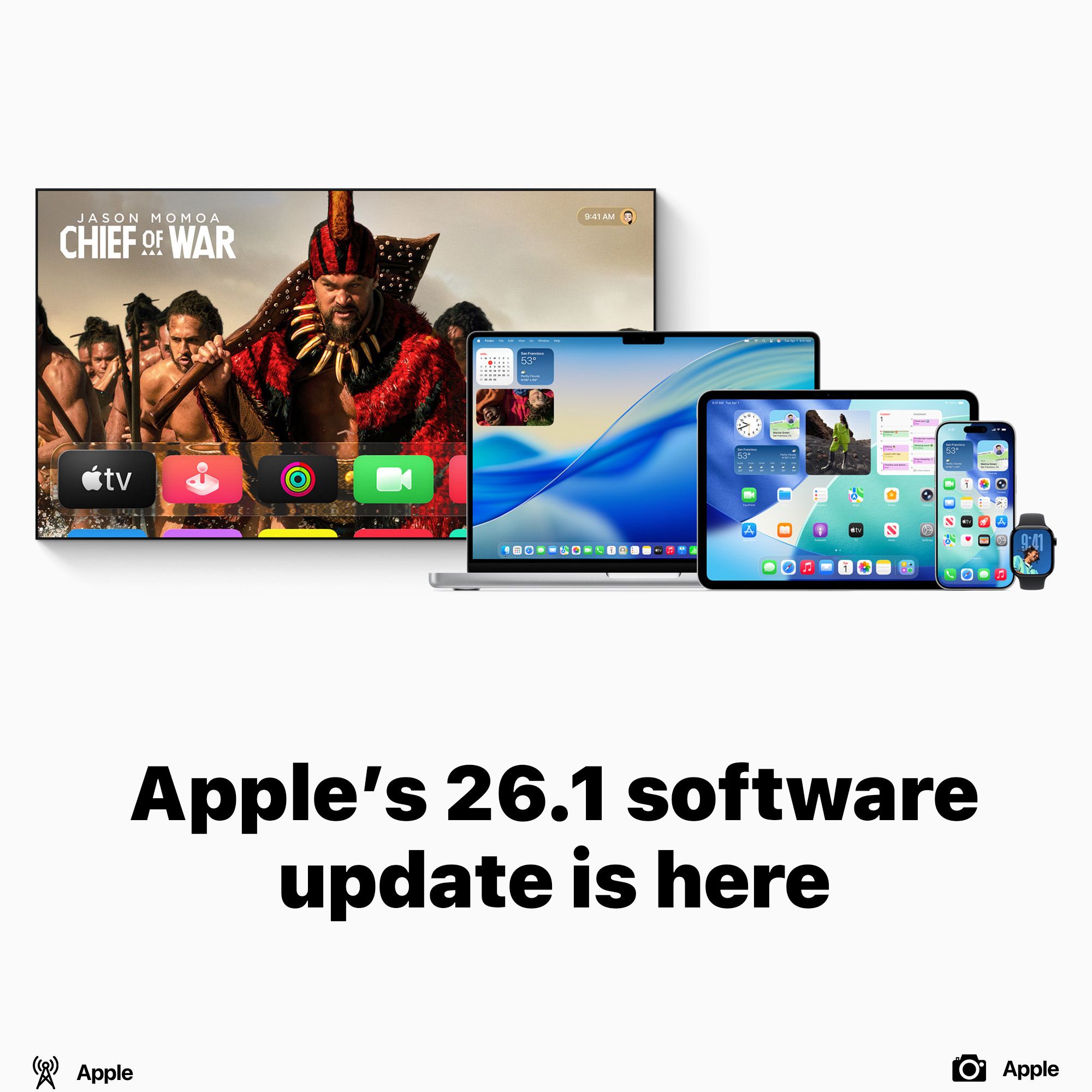 Apple released their software to version 26.1