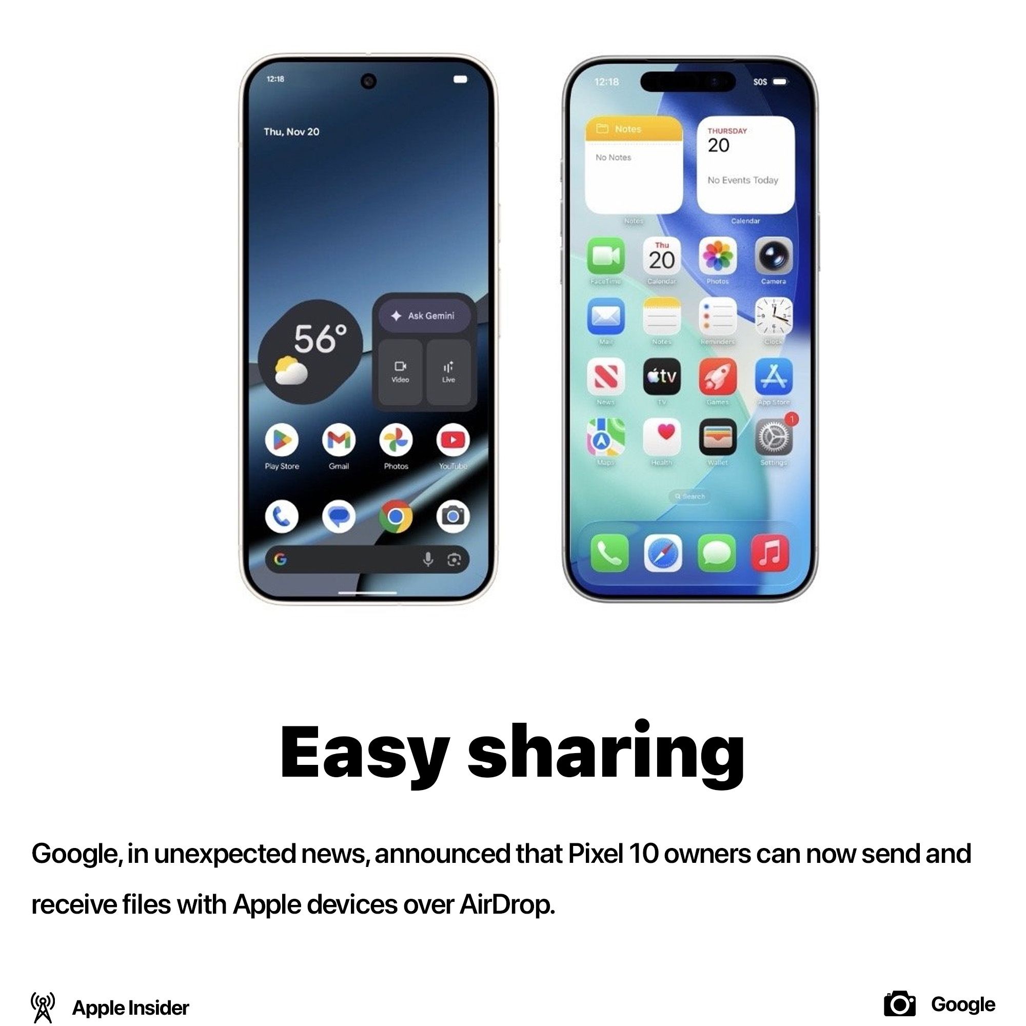 Android can Air drop files to iOS