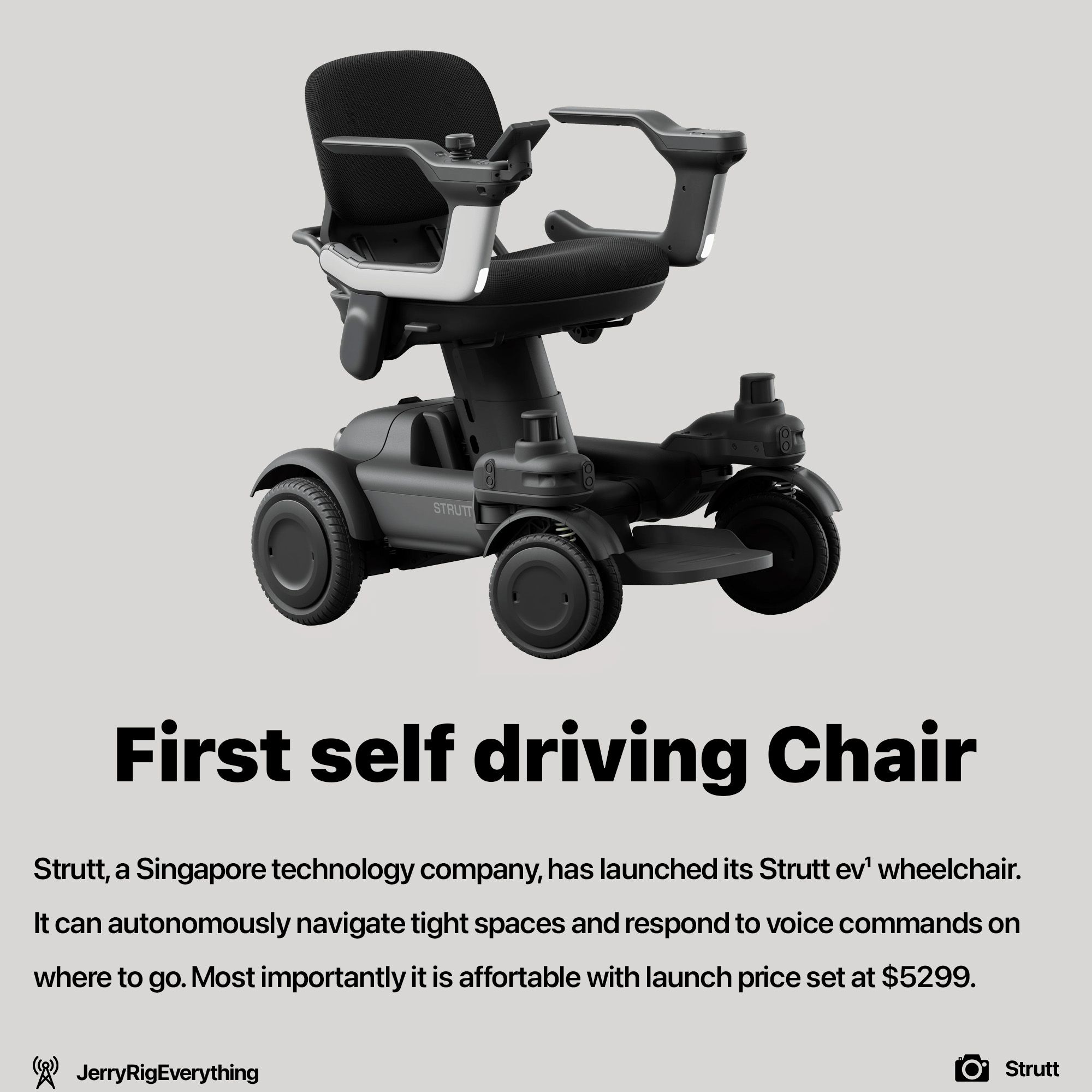 Strutt announced first fully autonomous wheel chair 