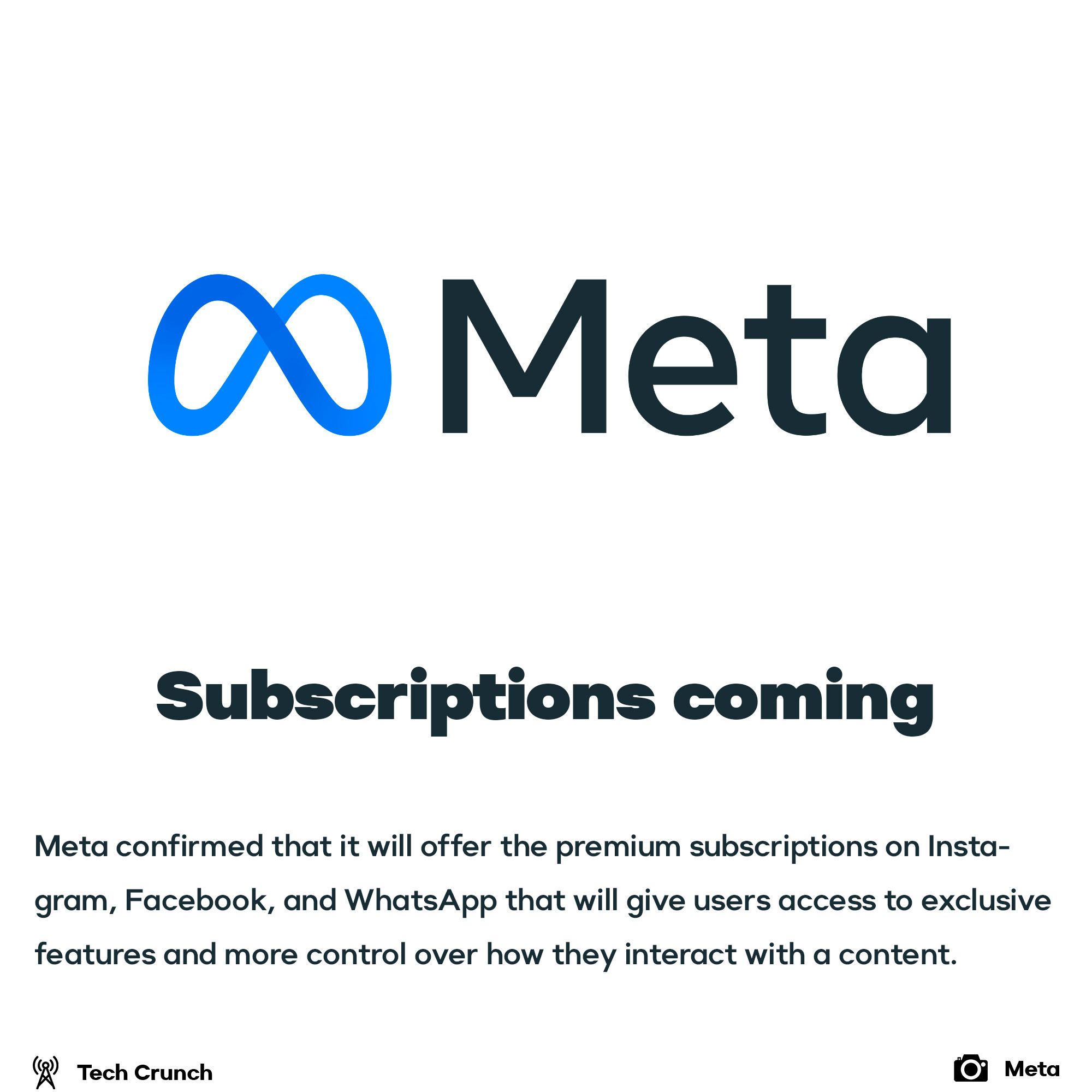 Meta will offer premium subscription in their apps