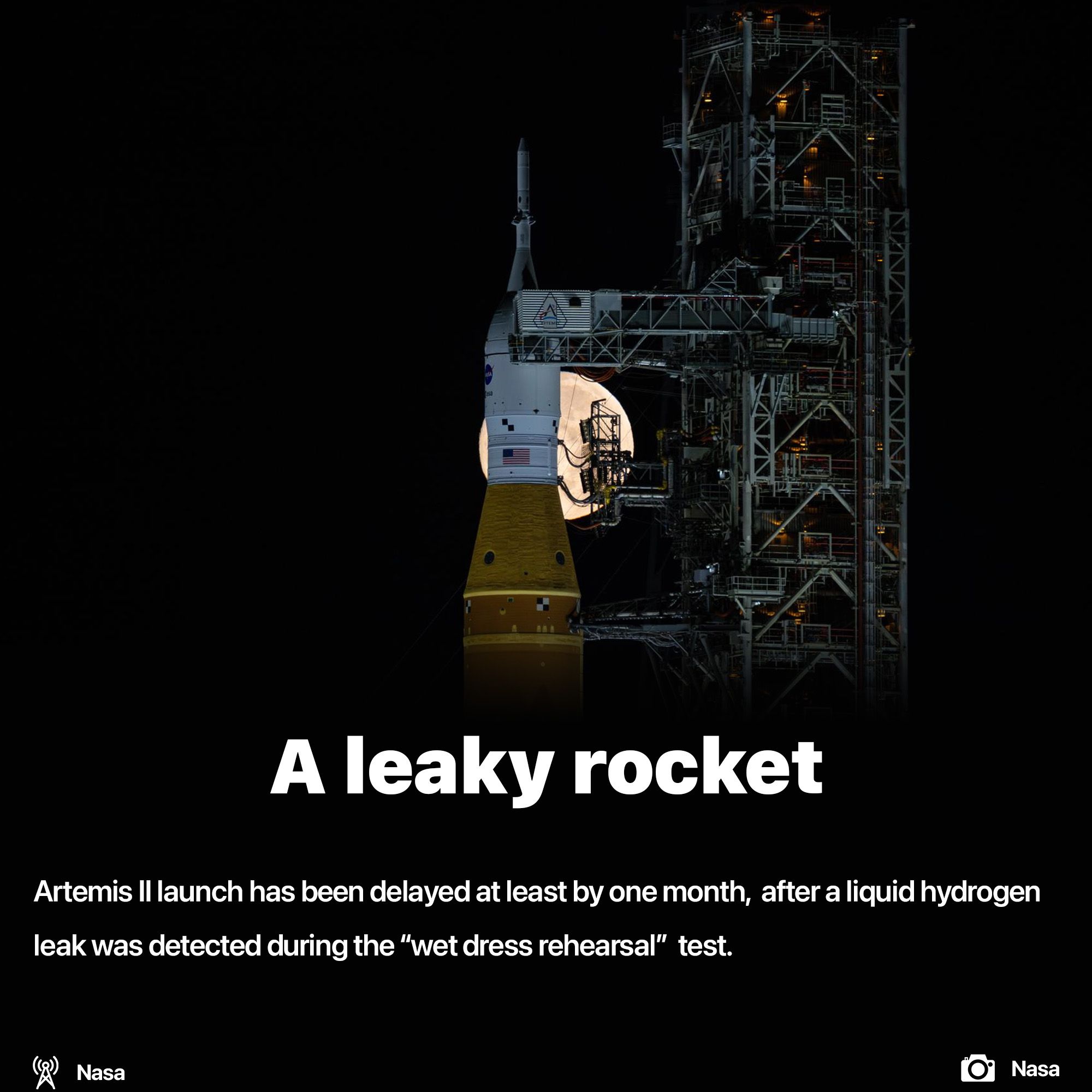 Artemis II launch delayed