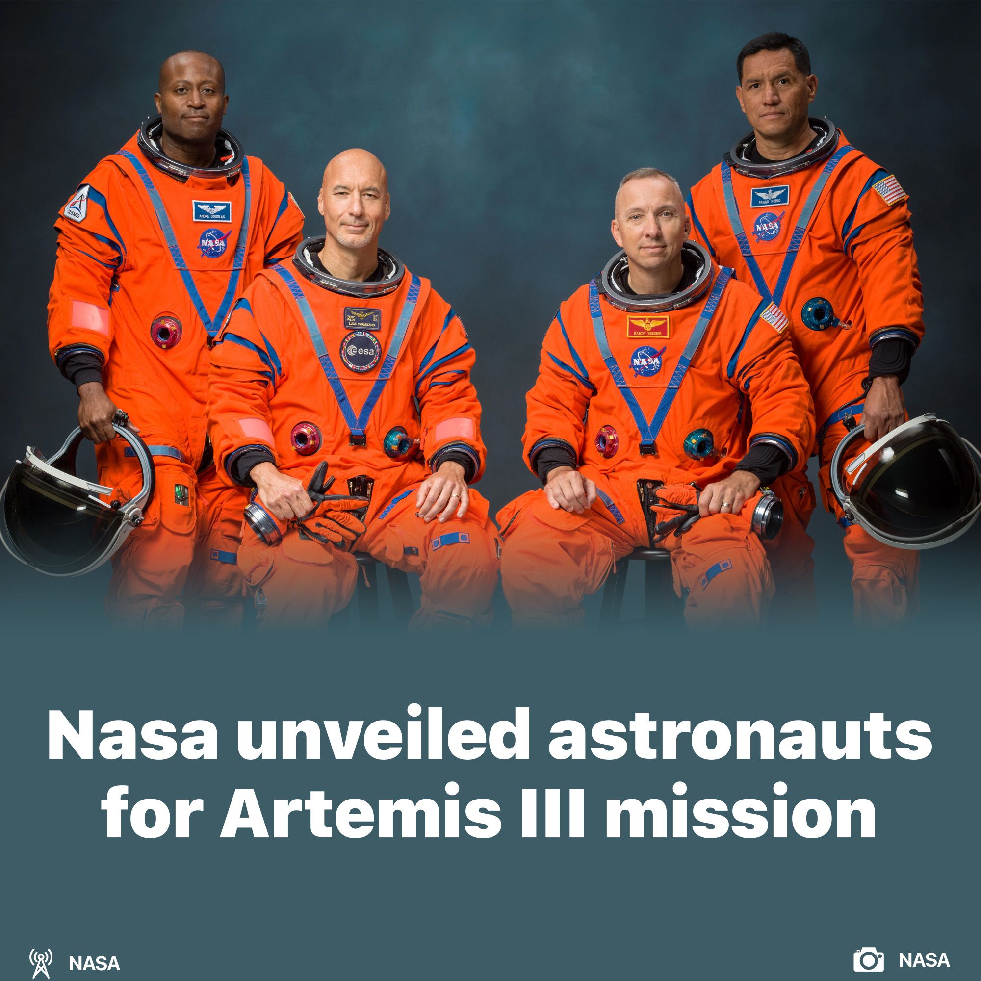 Nasa unveiled Artemis III crew