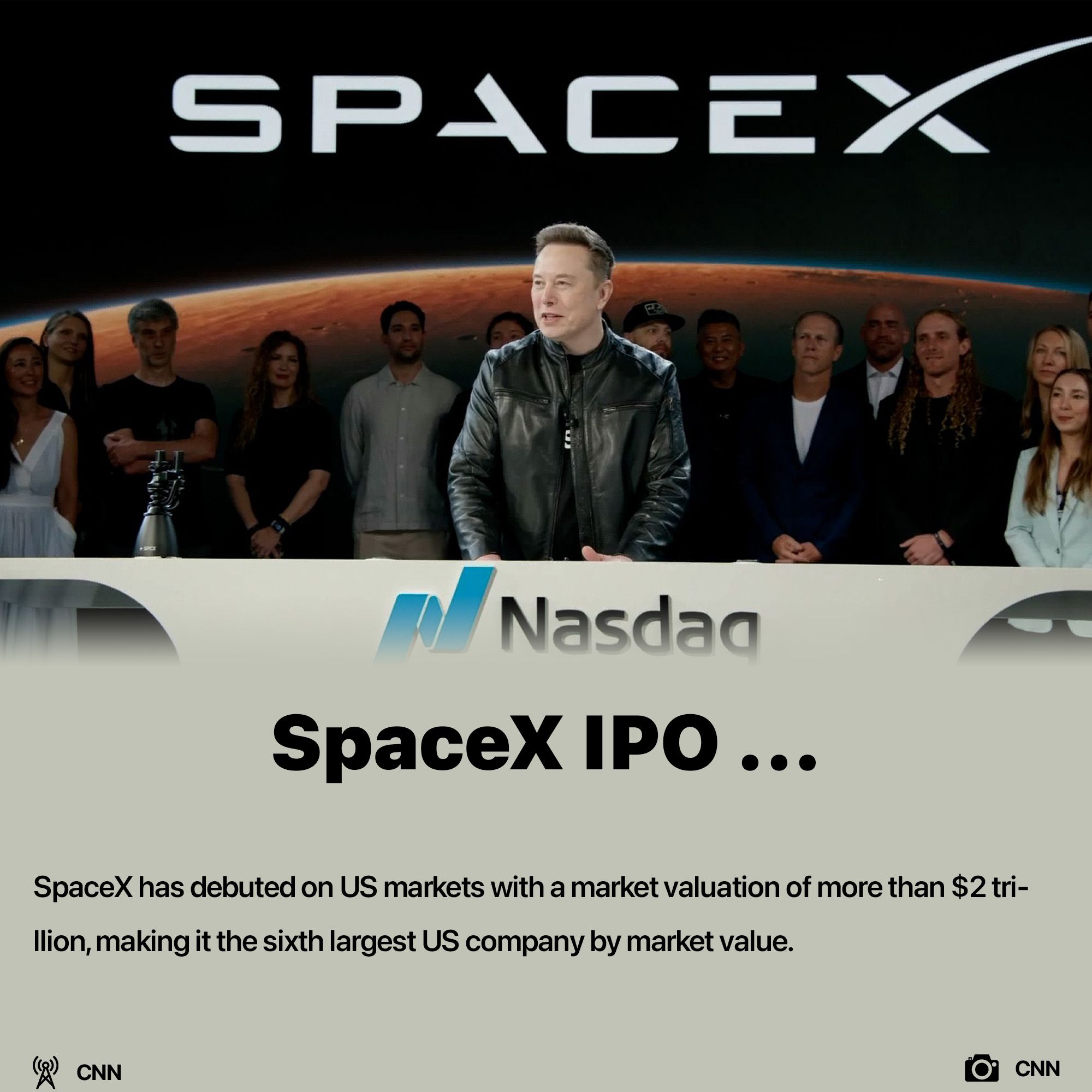 SpaceX debuts on US market
