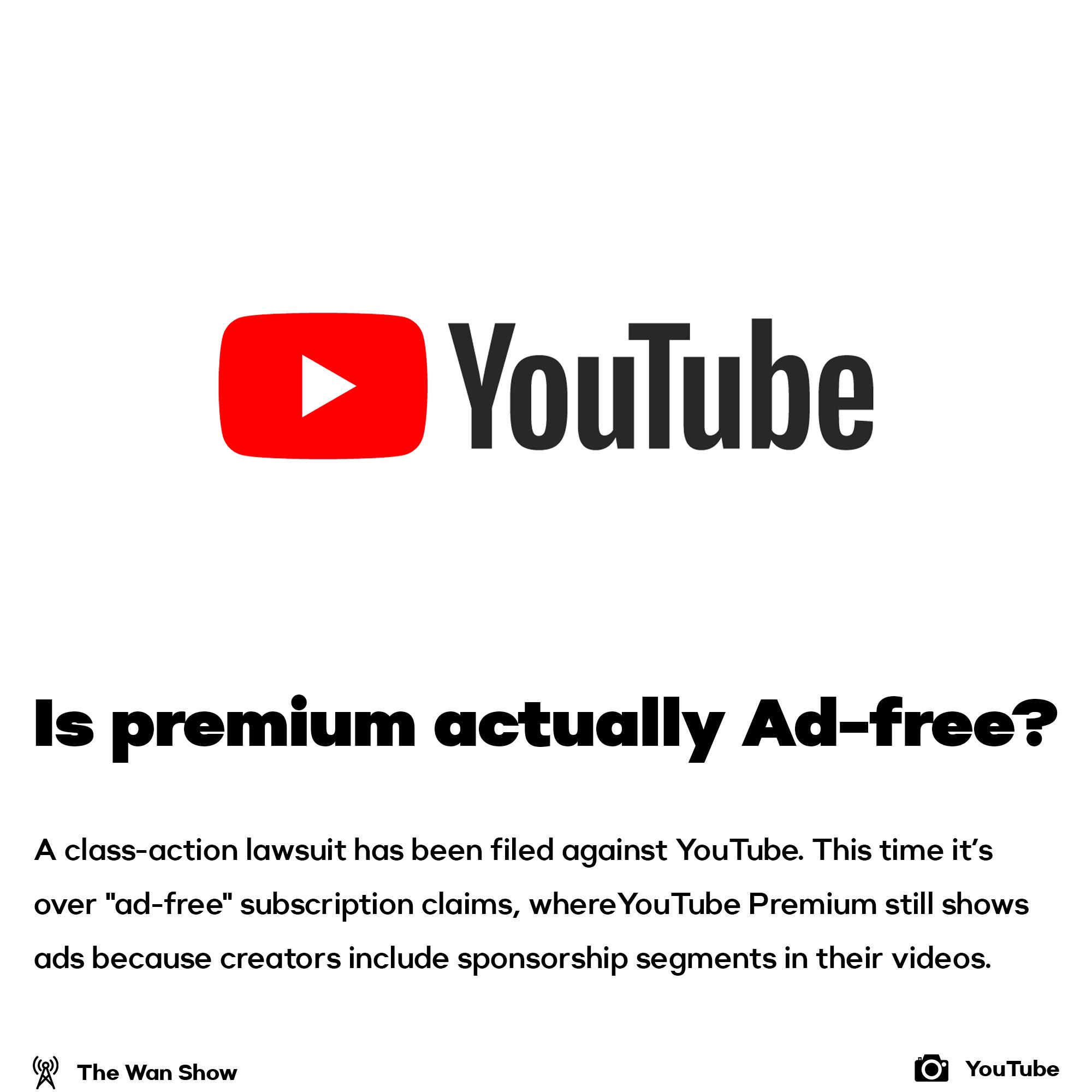 YouTube was sued over Premium claims
