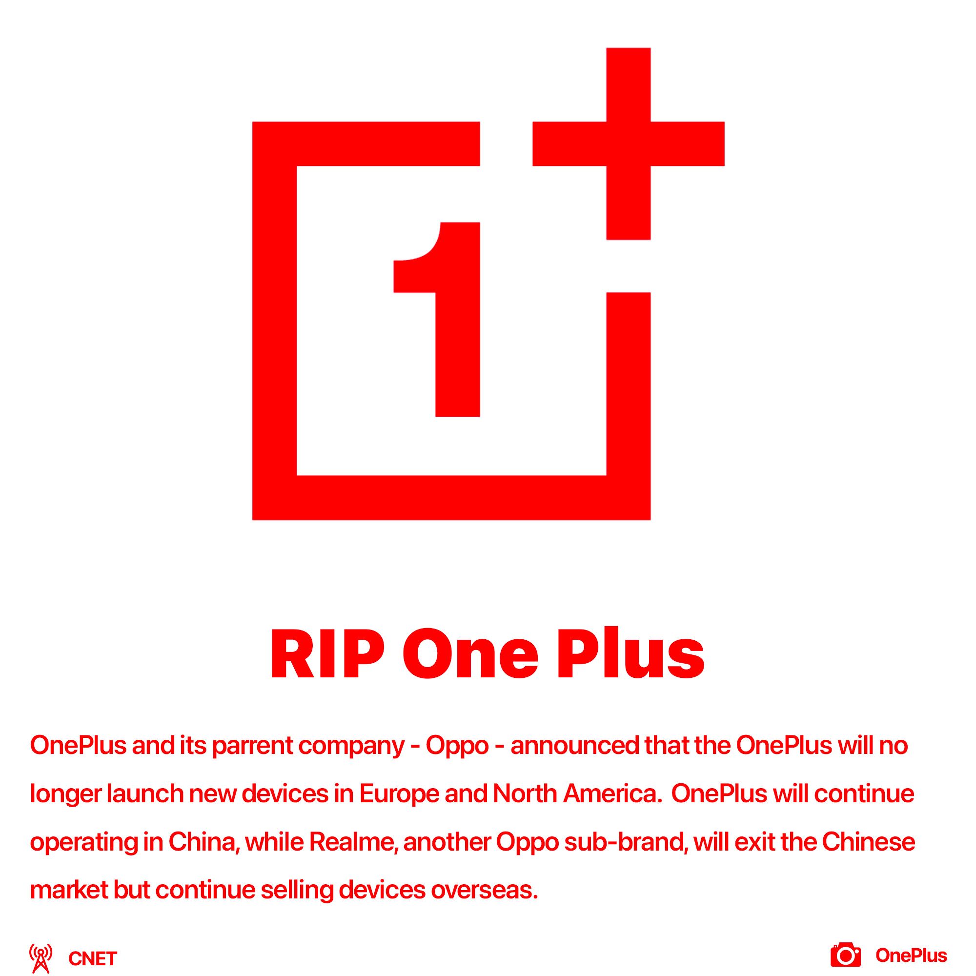OnePlus will no longer be sold in Europe and North America
