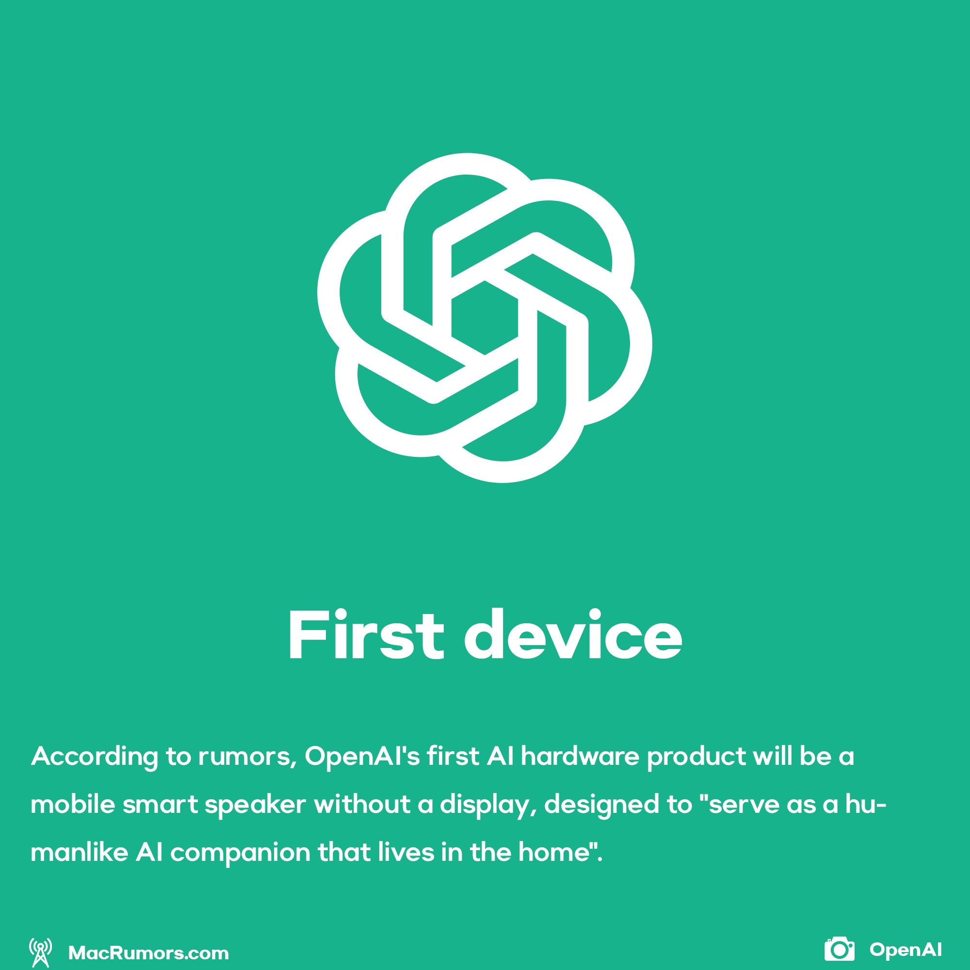 OpenAI's first device will be speaker